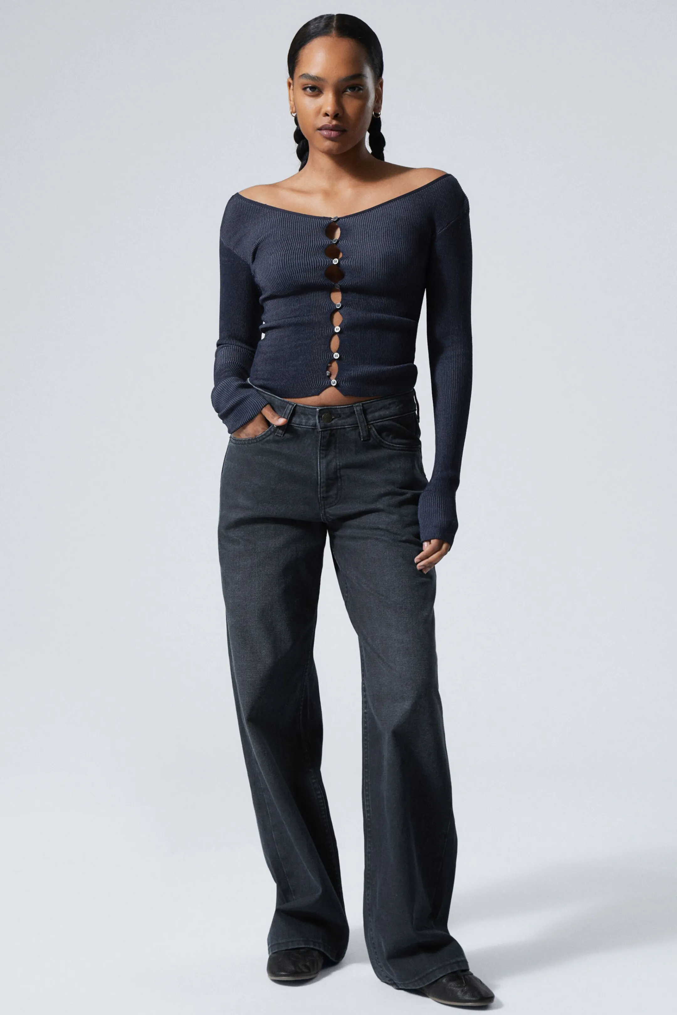 Weekday AMPLE LOW RISE LOOSE WIDE LEG JEANS>Women Jeans