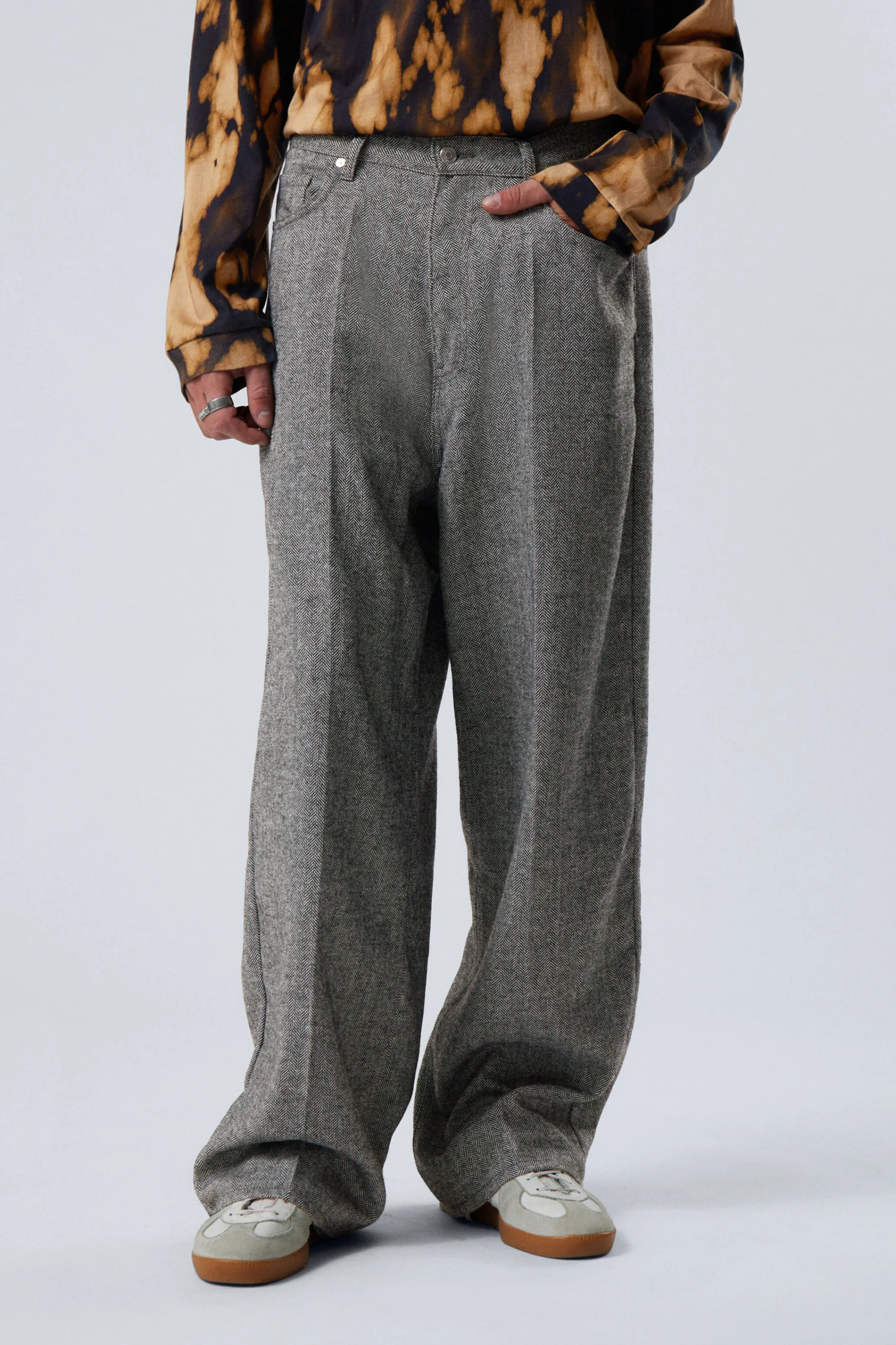 Weekday ASTRO LOOSE BAGGY HERRINGBONE TROUSERS> Trousers