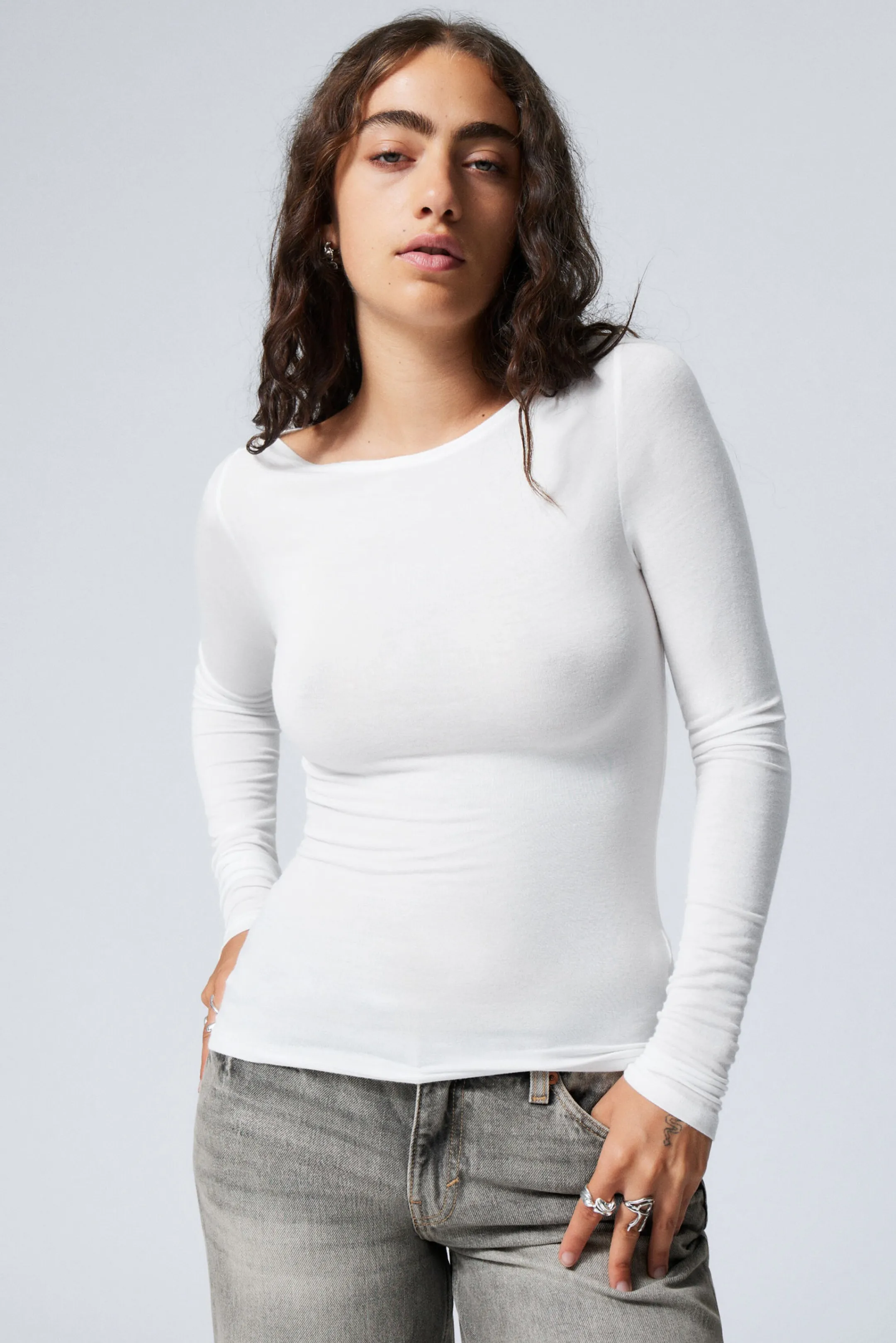 Weekday BOATNECK LONG SLEEVE TOP>Women Basics