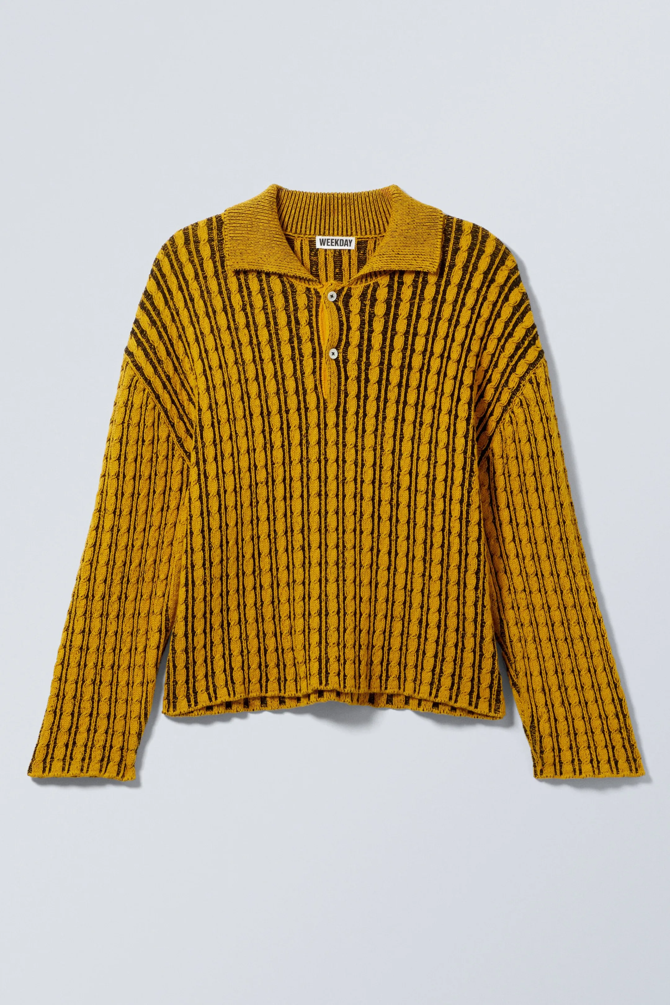 Weekday BOXY CABLE-KNIT POLO SWEATER> Knitwear