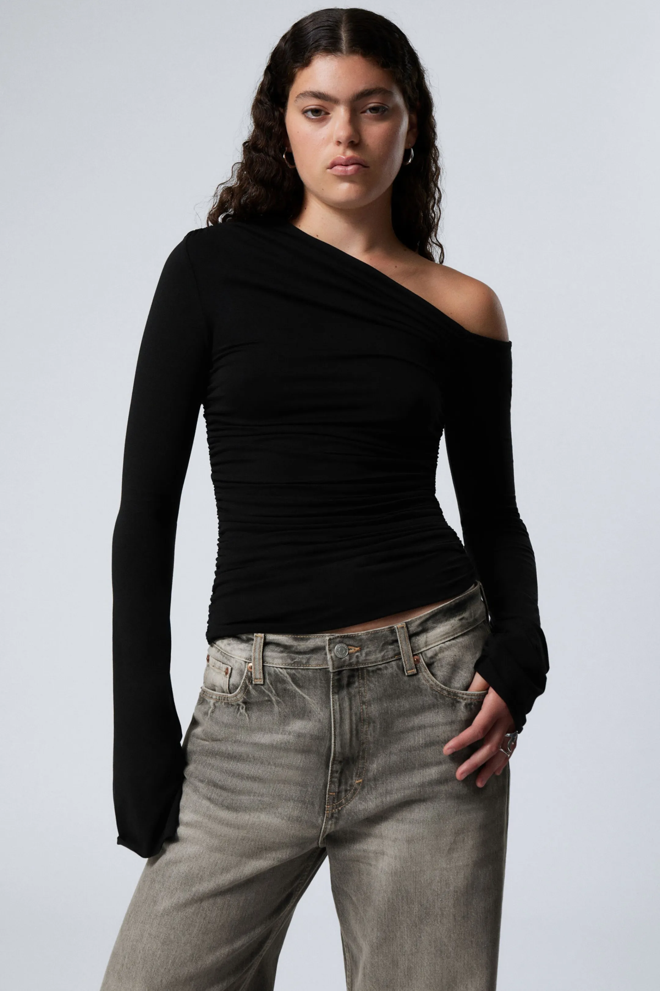 Weekday DRAPE ASYMMETRIC LYOCELL TOP>Women Tops