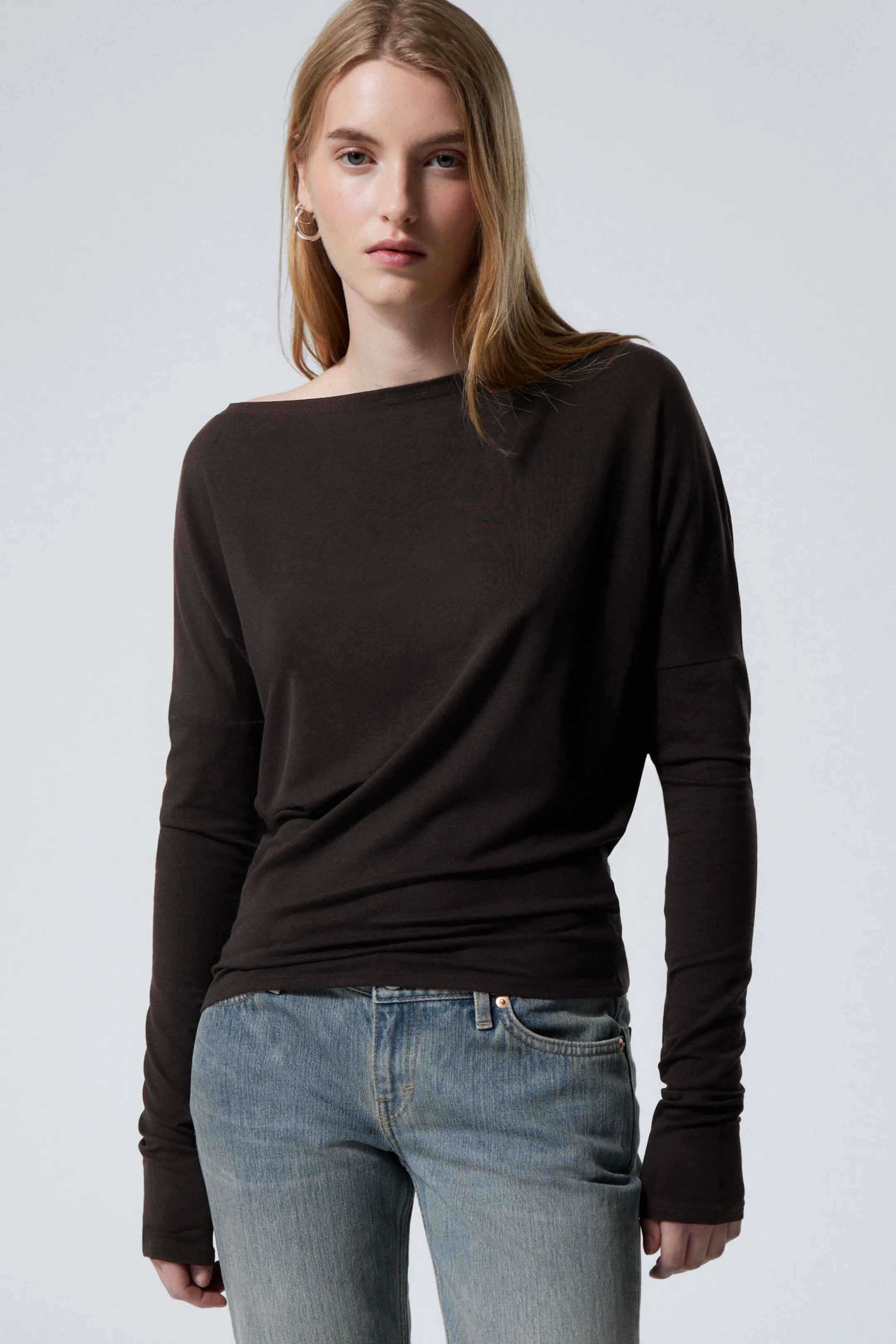 Weekday DRAPED LONG-SLEEVED LYOCELL TOP>Women Tops