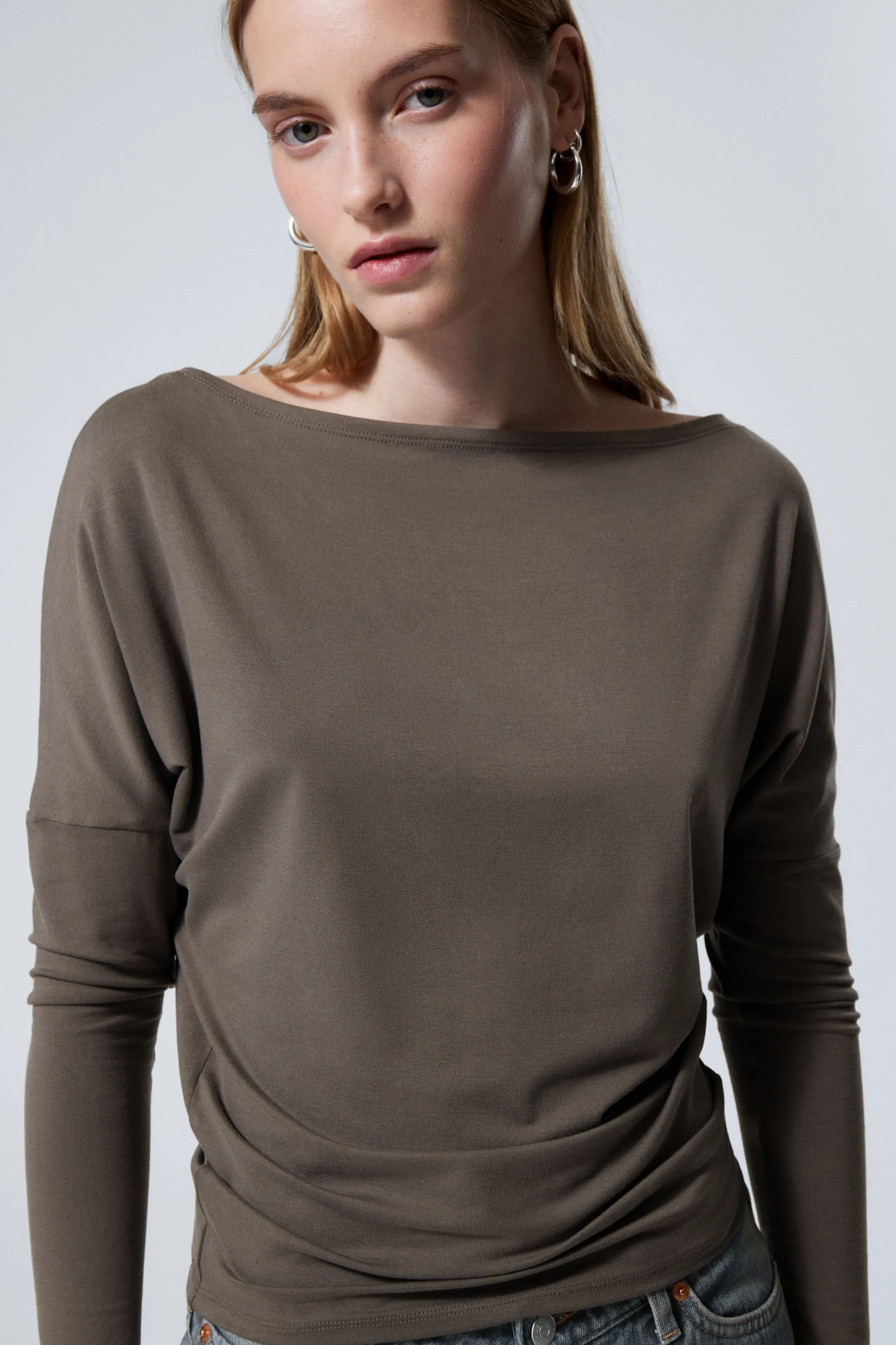 Weekday DRAPED LONG-SLEEVED LYOCELL TOP>Women Tops