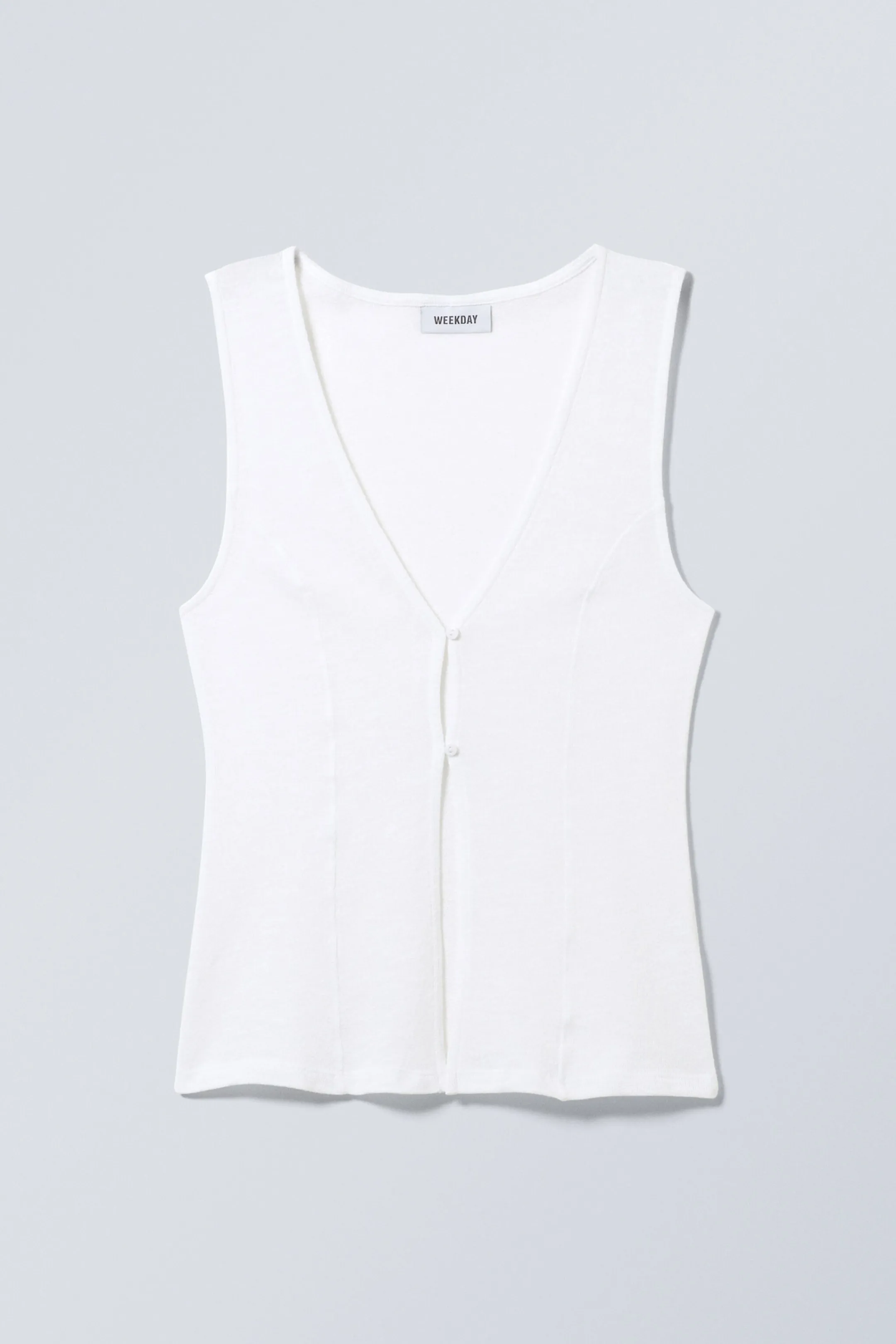 Weekday FITTED BUTTON VEST TOP>Women Tops