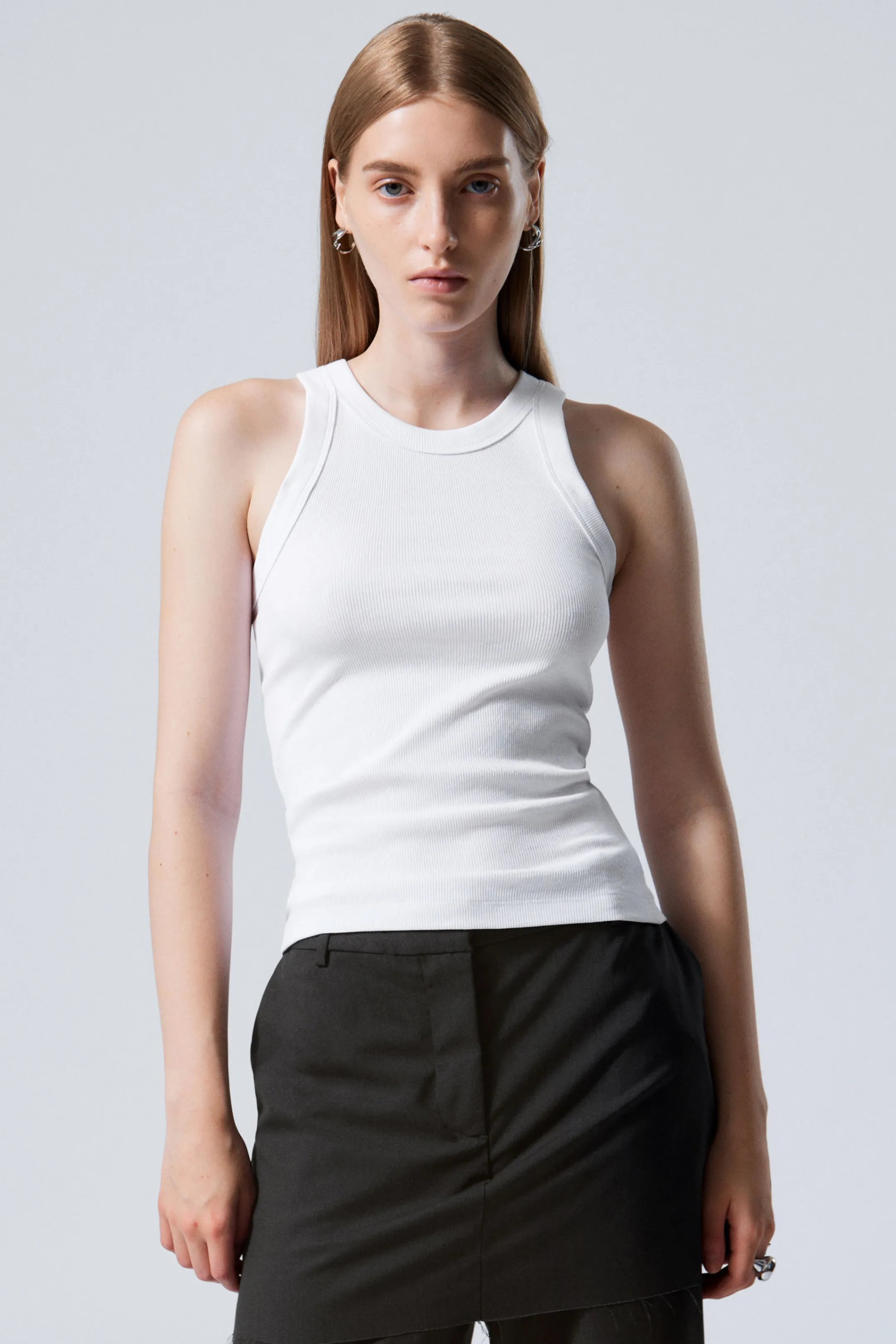 Weekday FITTED RIB TANK TOP>Women Basics | Tops