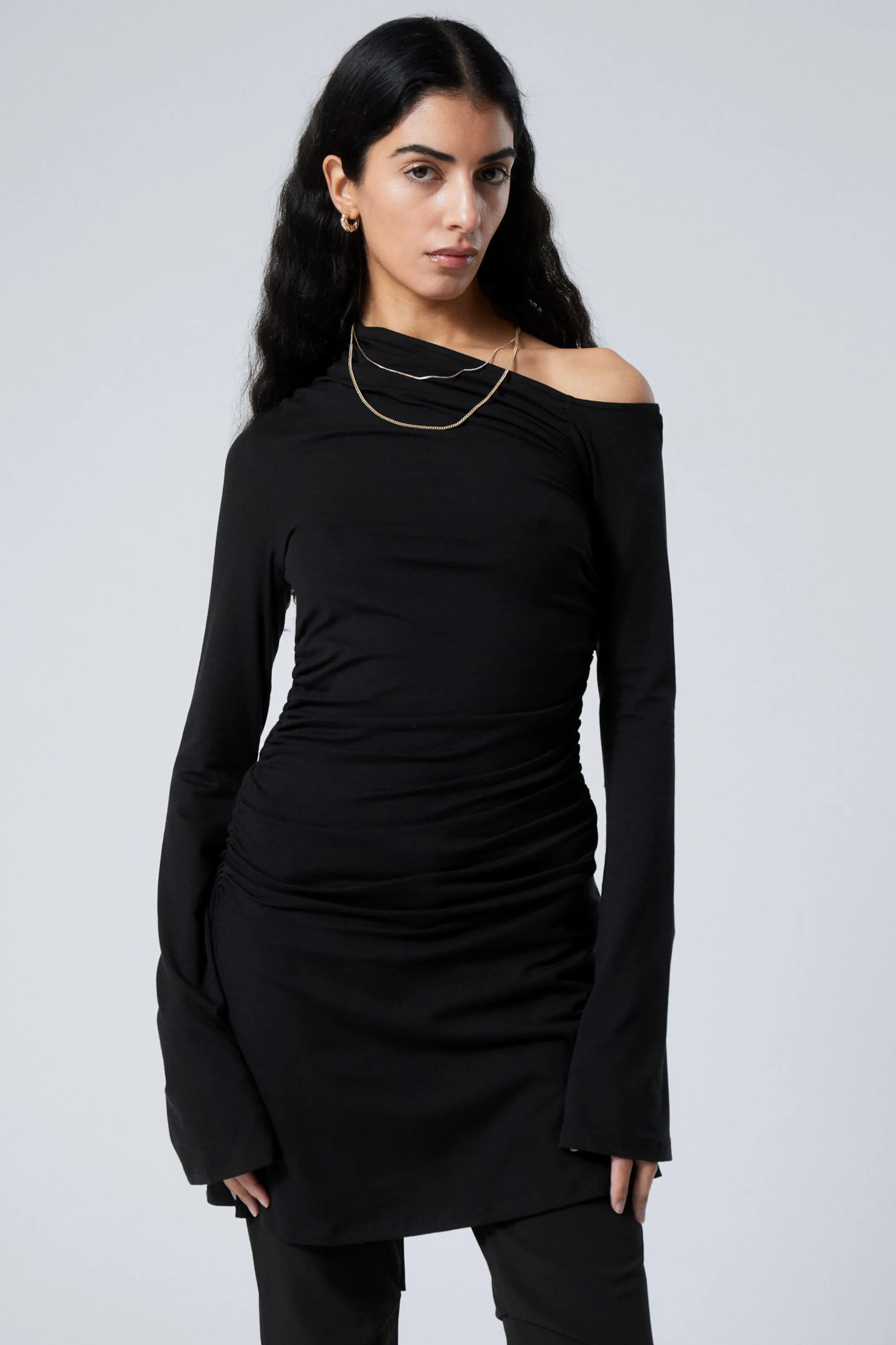 Weekday GATHERED MINI LONG SLEEVE DRESS>Women Dresses