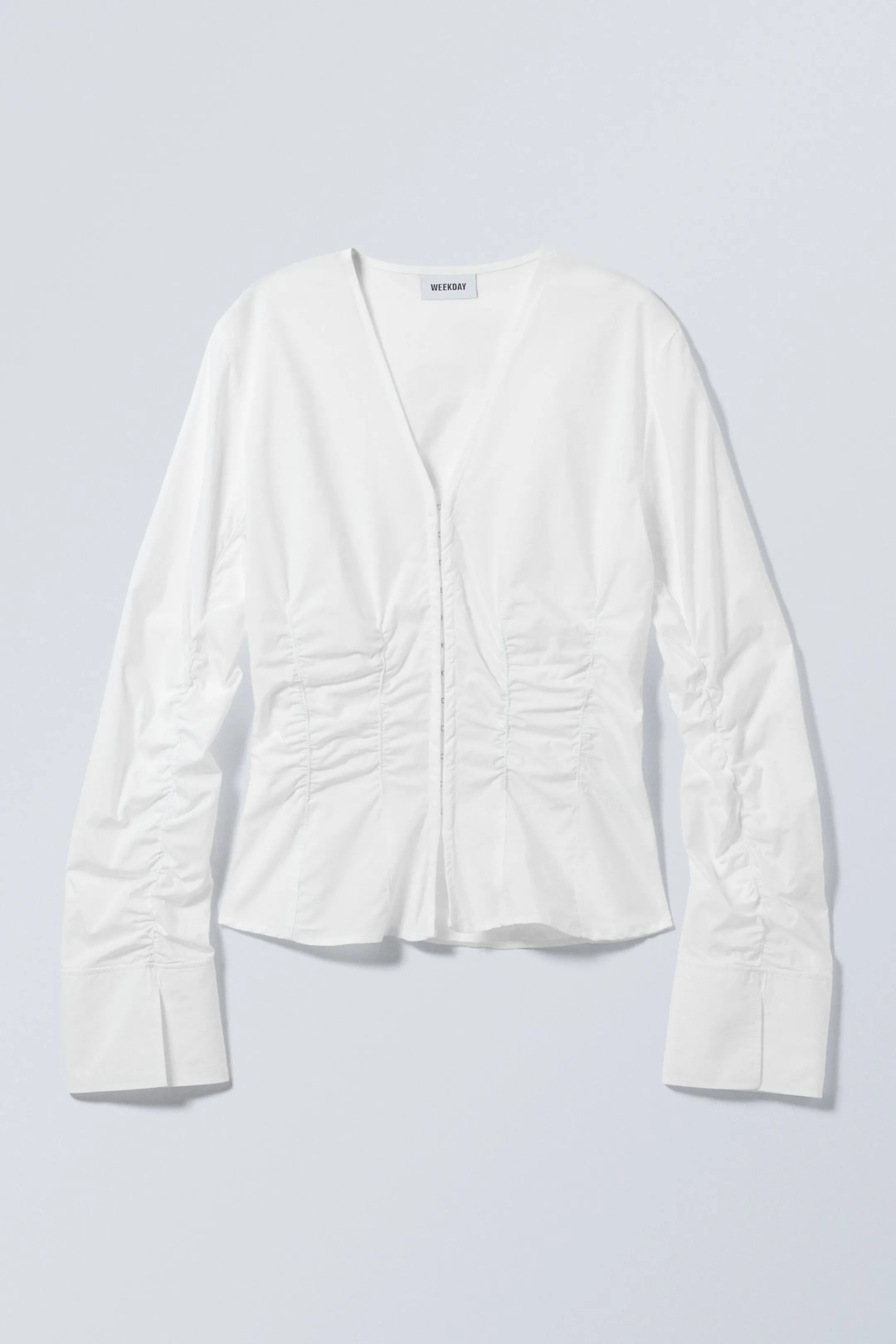 Weekday GATHERED POPLIN V-NECK SHIRT>Women Blouses & Shirts