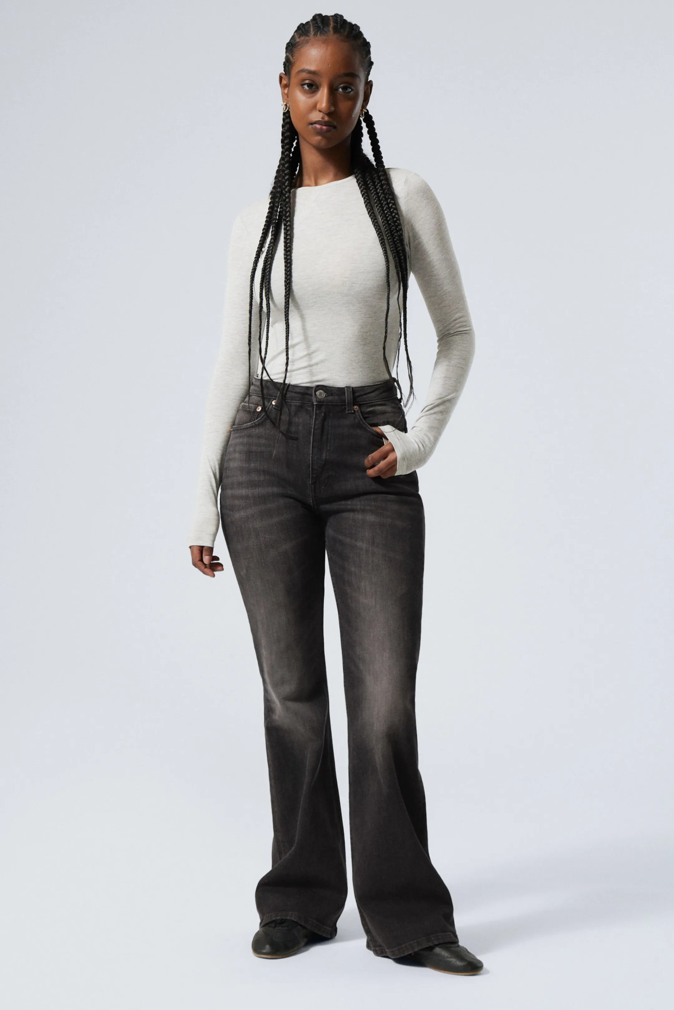 Weekday GLOW CURVE HIGH WAISTED REGULAR FLARED LEG JEANS>Women Jeans