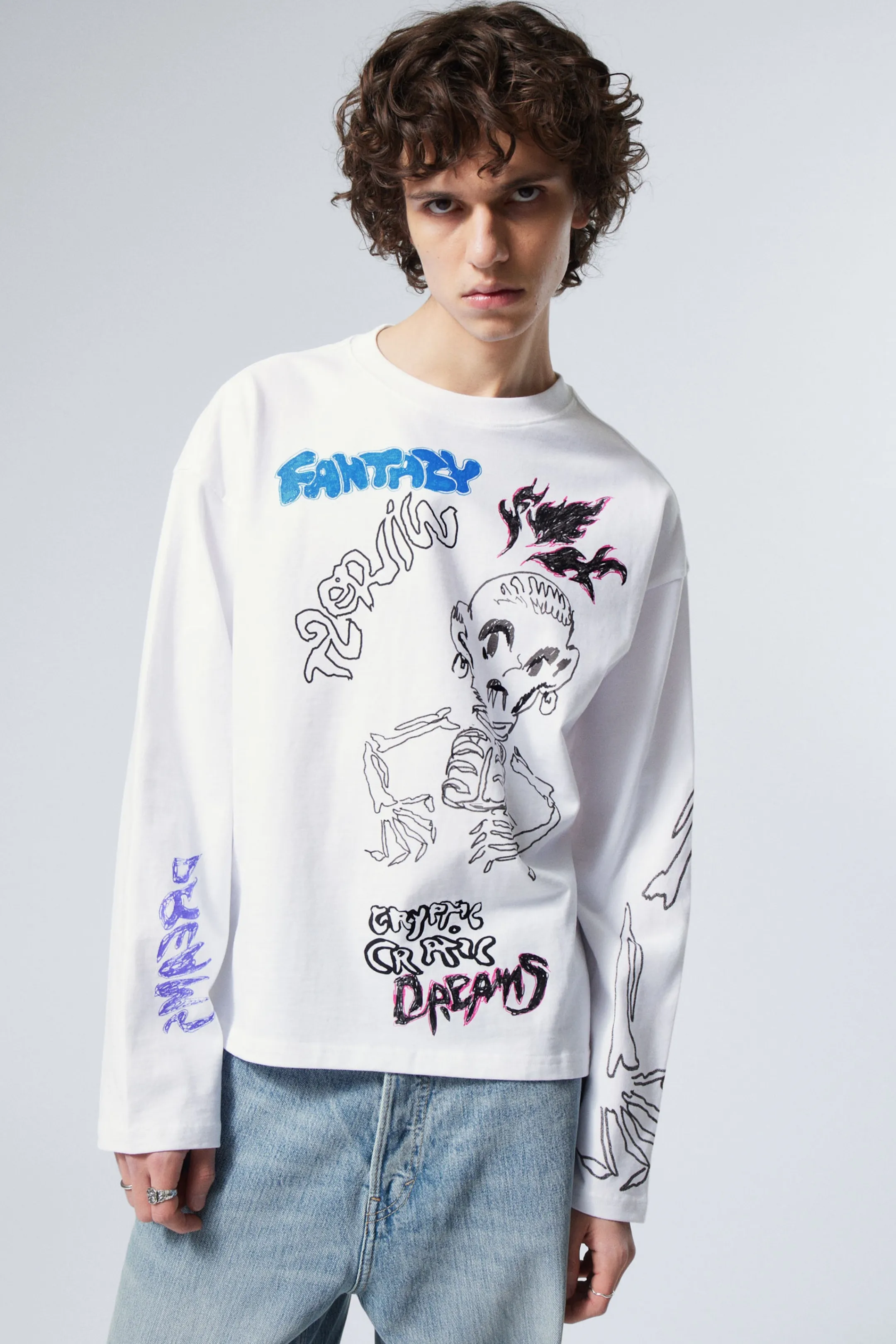 Weekday GREAT BOXY GRAPHIC LONG SLEEVE T-SHIRT> Graphics | T-Shirts & Tops