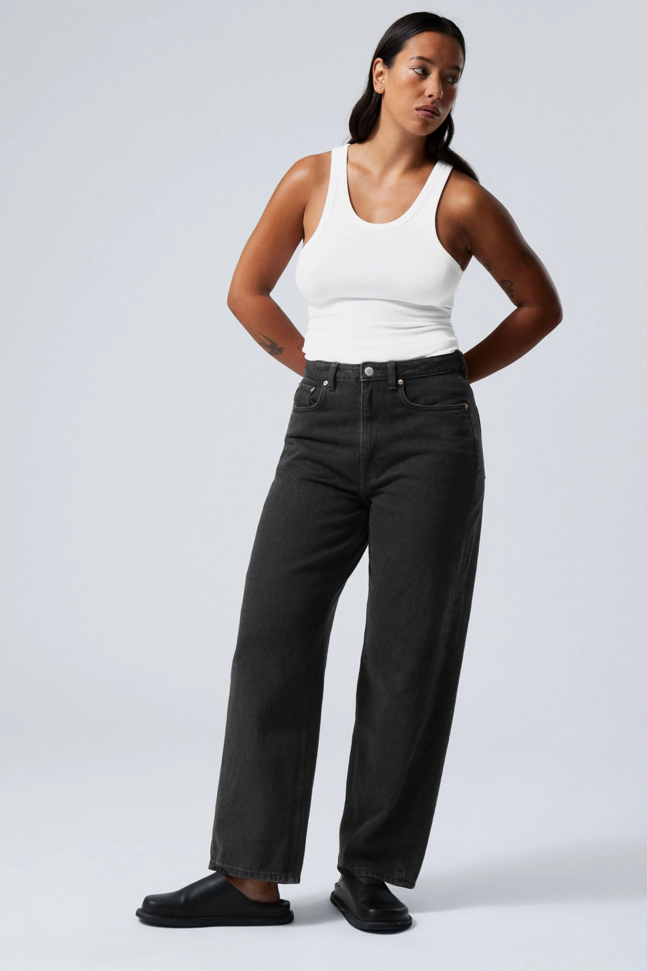 Weekday HALO CURVE HIGH WAISTED REGULAR WIDE LEG JEANS>Women Jeans