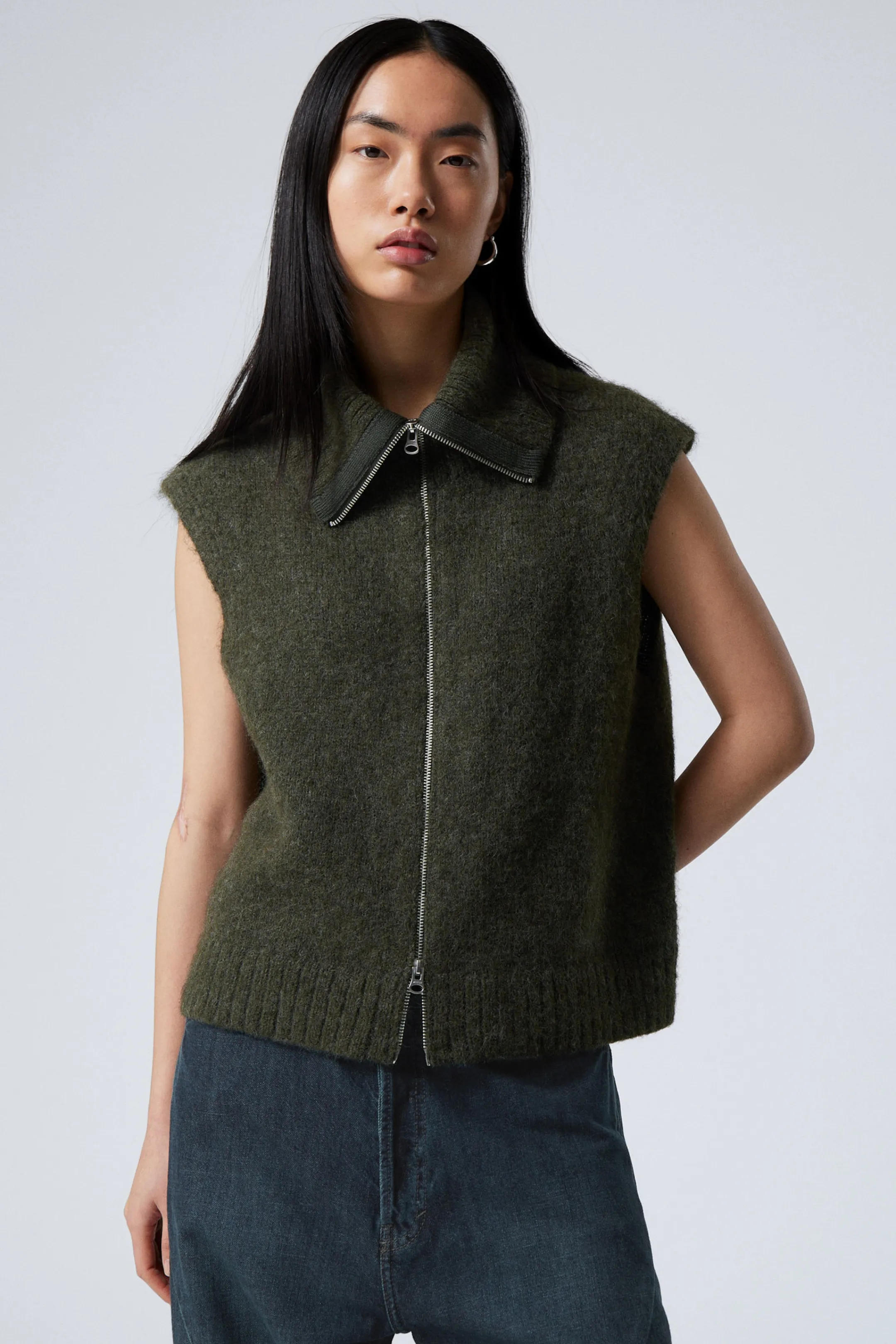 Weekday KNITTED ZIP VEST>Women Knitwear