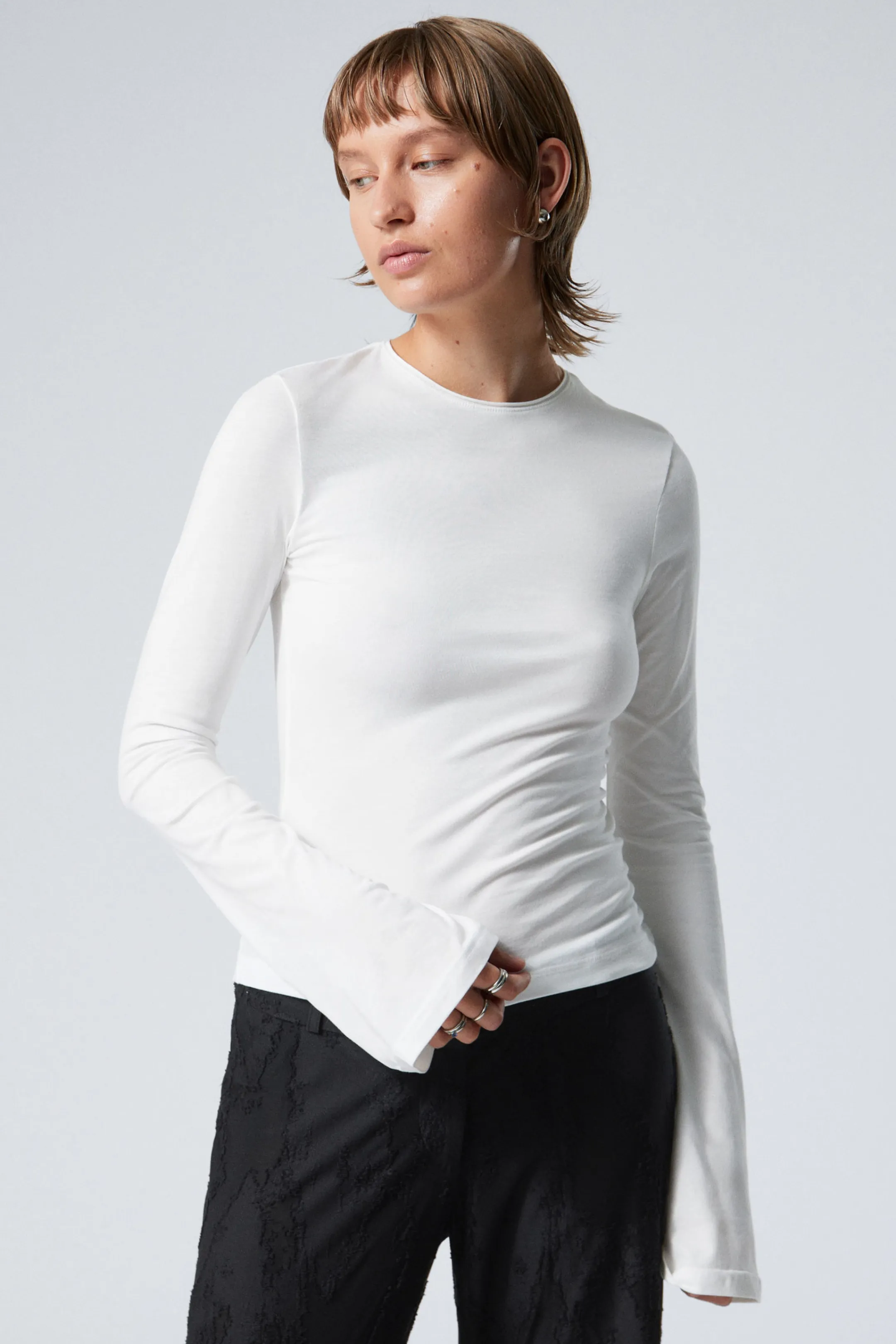 Weekday LONG SLEEVE COTTON TOP>Women Basics | Tops