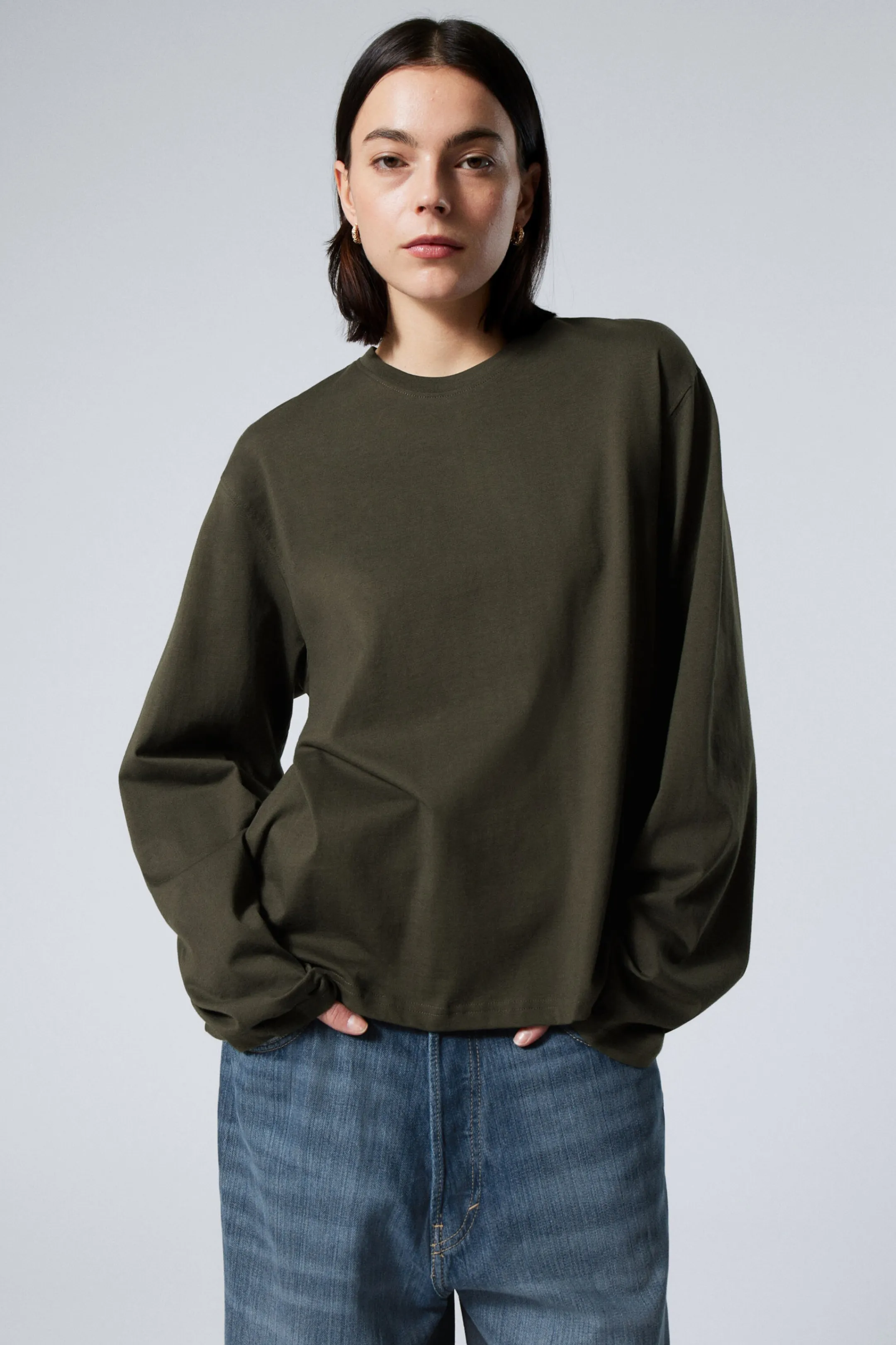 Weekday LONG-SLEEVED BOXY COTTON T-SHIRT>Women Basics | T-Shirts