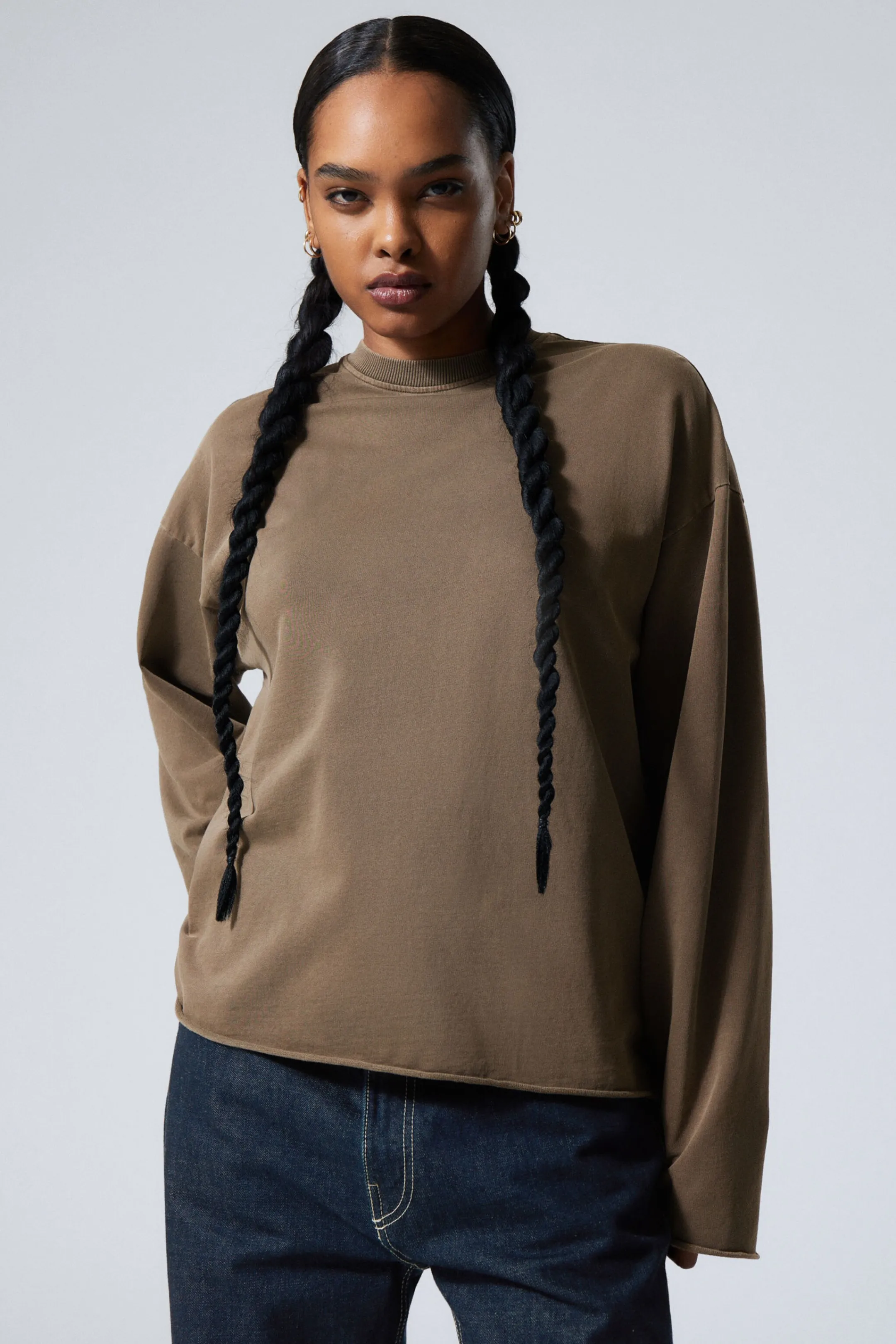 Weekday LONG-SLEEVED OVERSIZED COTTON TOP>Women Tops