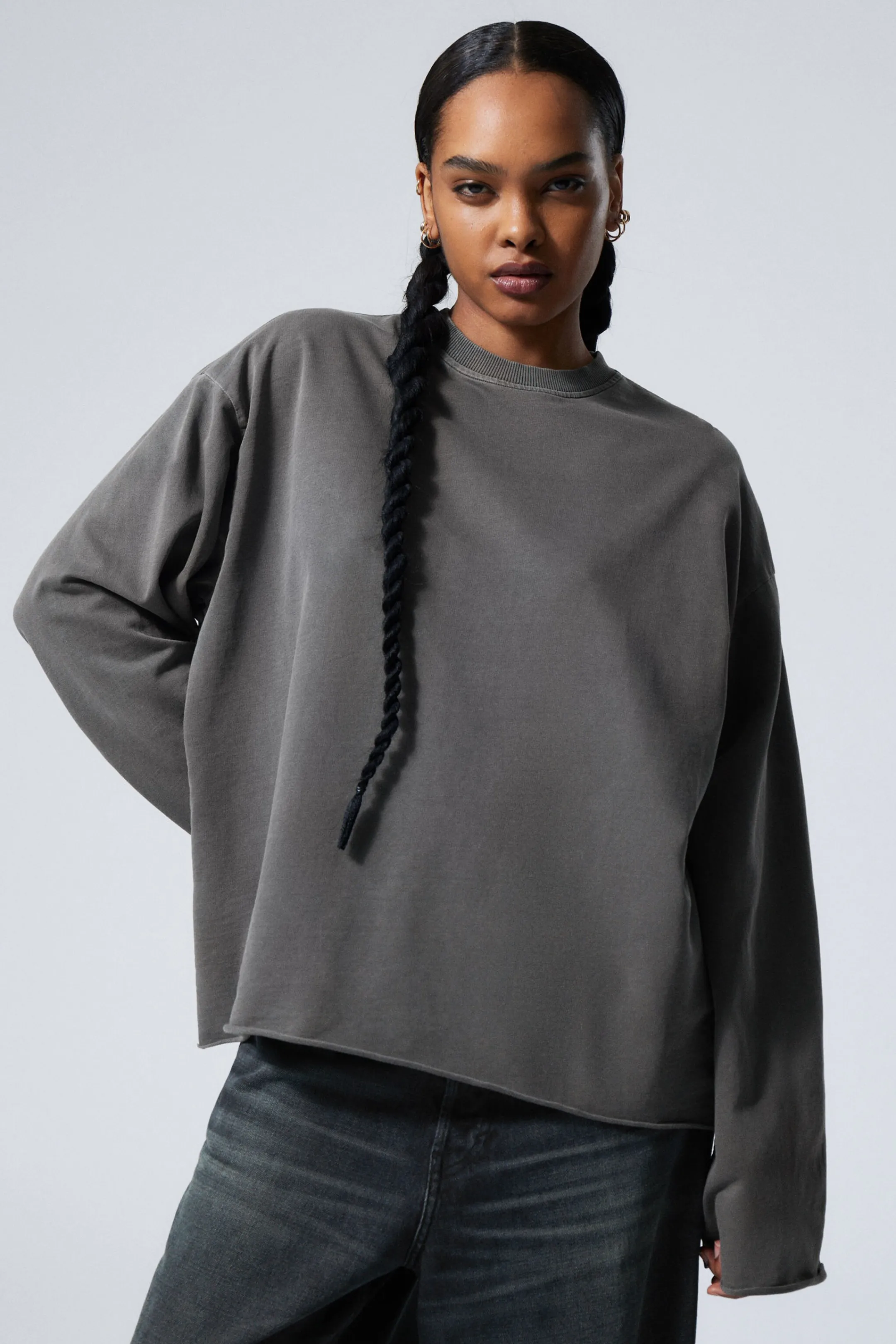 Weekday LONG-SLEEVED OVERSIZED COTTON TOP>Women Tops