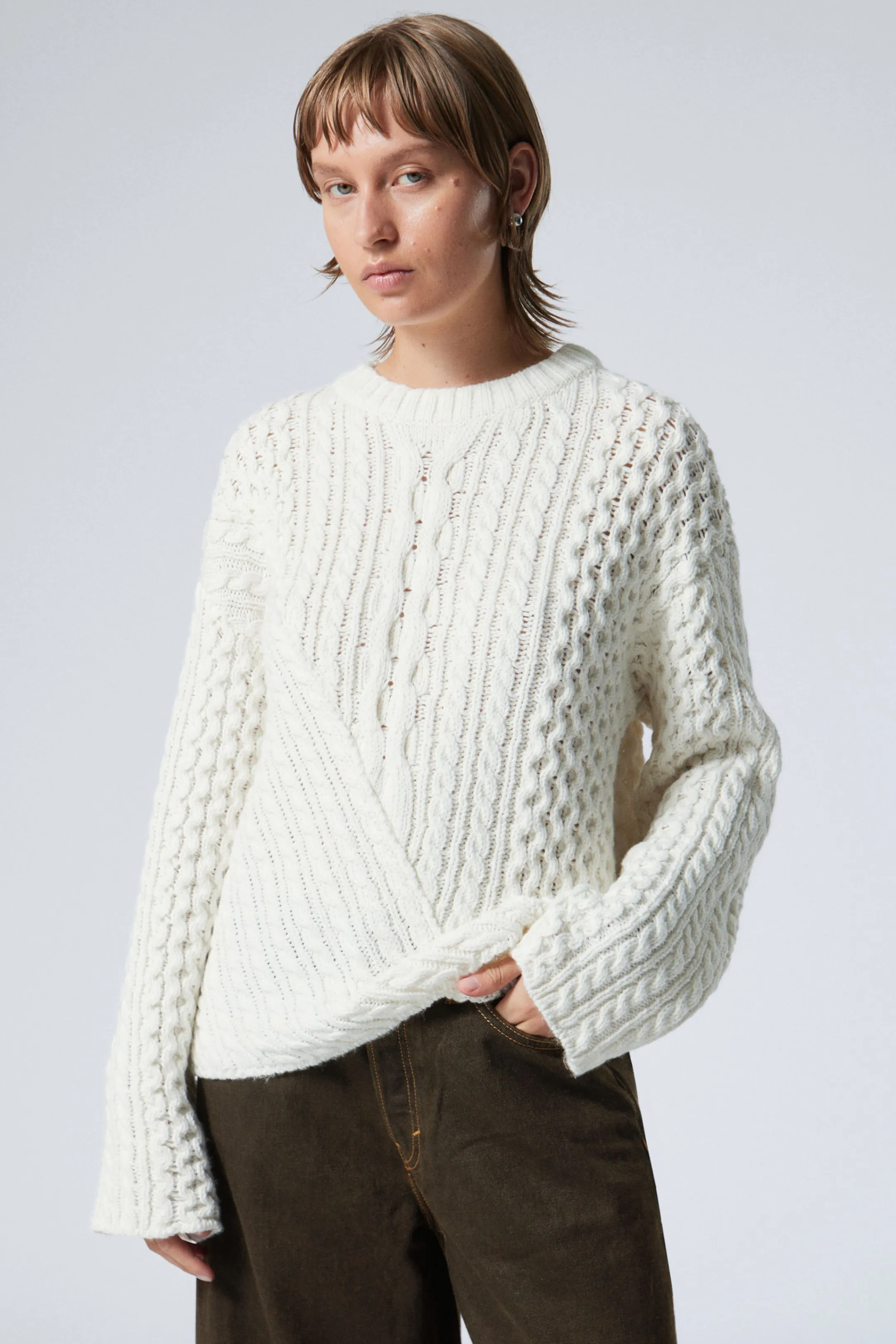 Weekday LOOSE CABLE-KNIT SWEATER>Women Knitwear