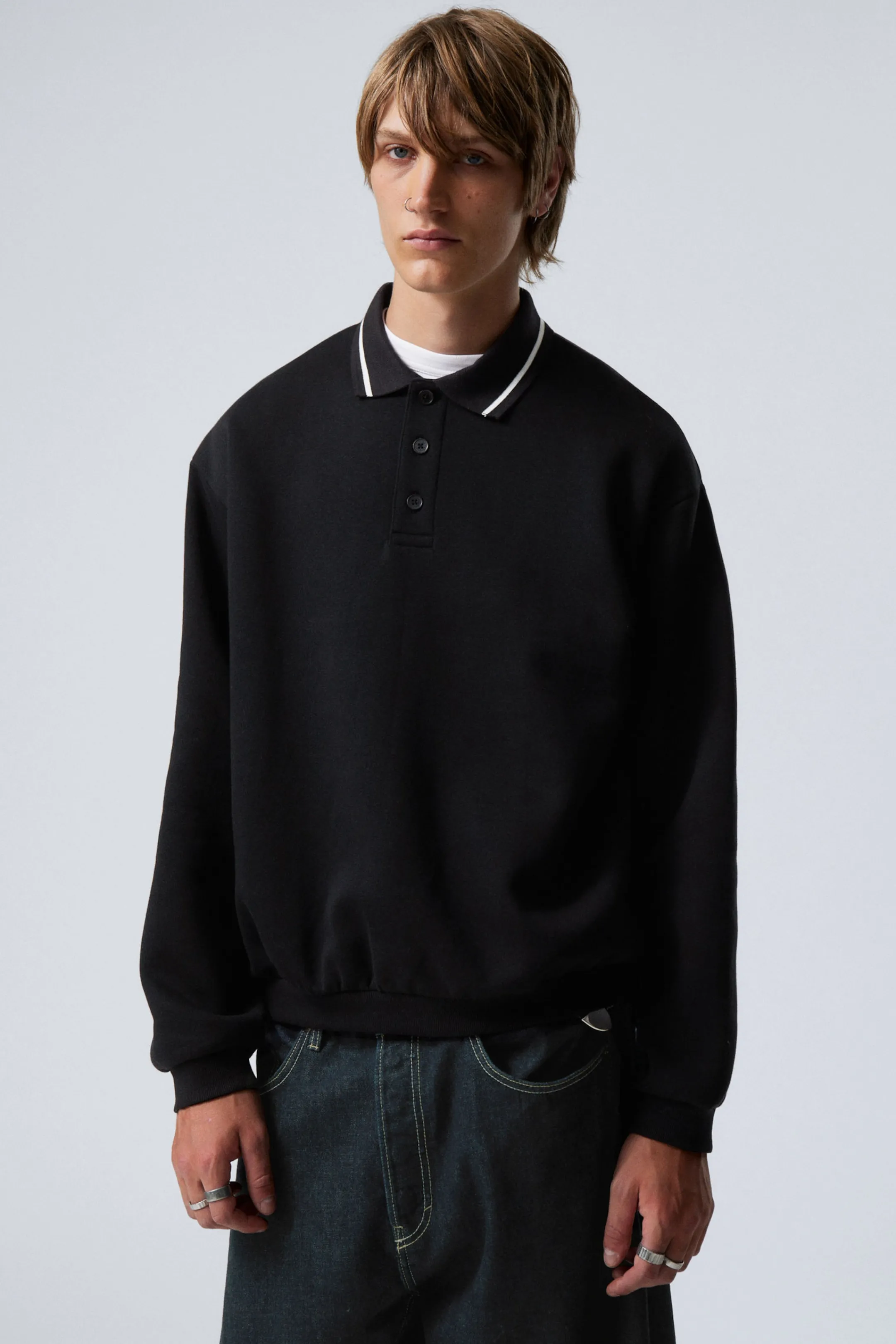 Weekday LOOSE POLO SWEATSHIRT> Knitwear