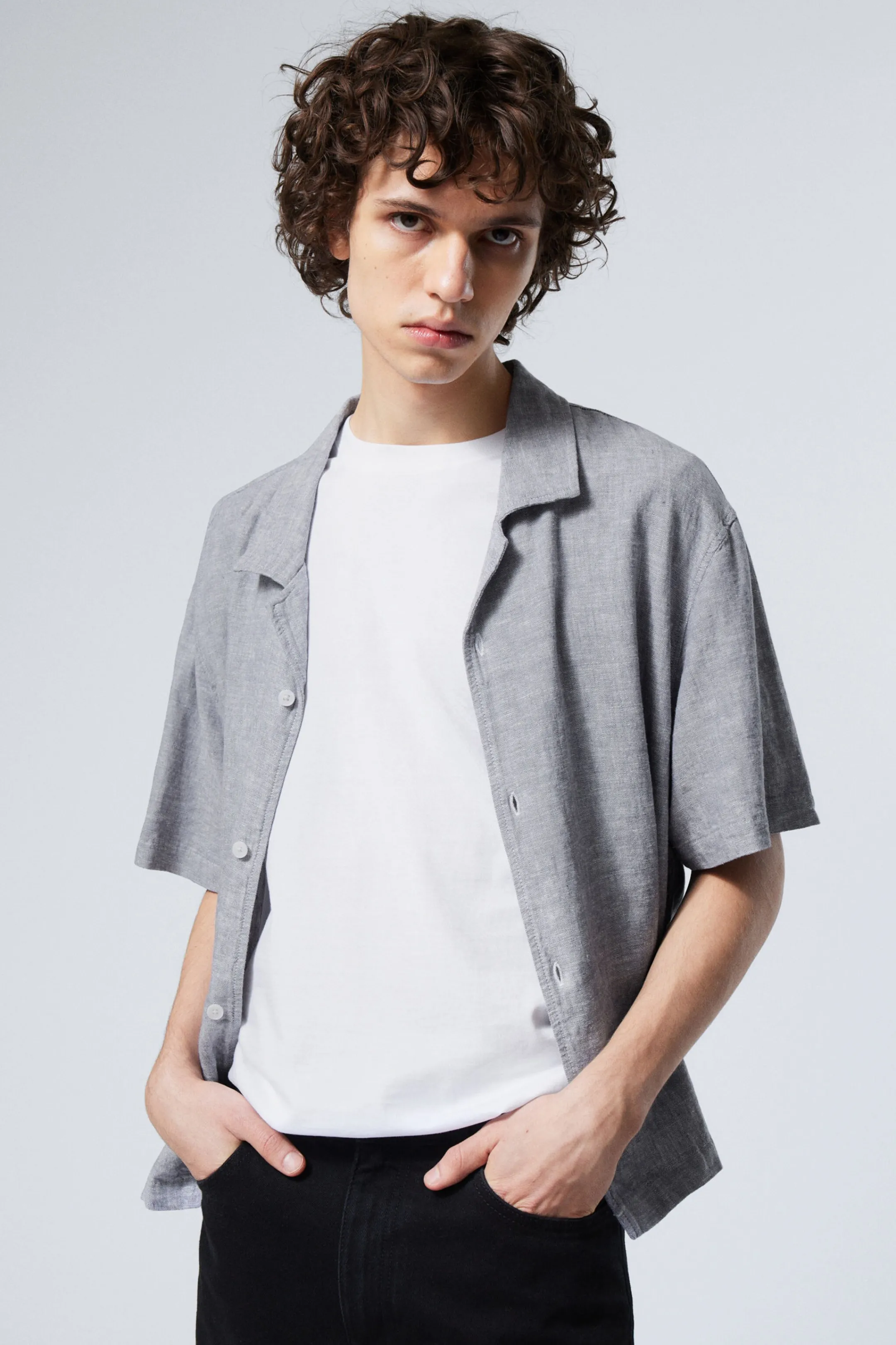 Weekday LOOSE SHORT SLEEVE LINEN BLEND SHIRT> Shirts