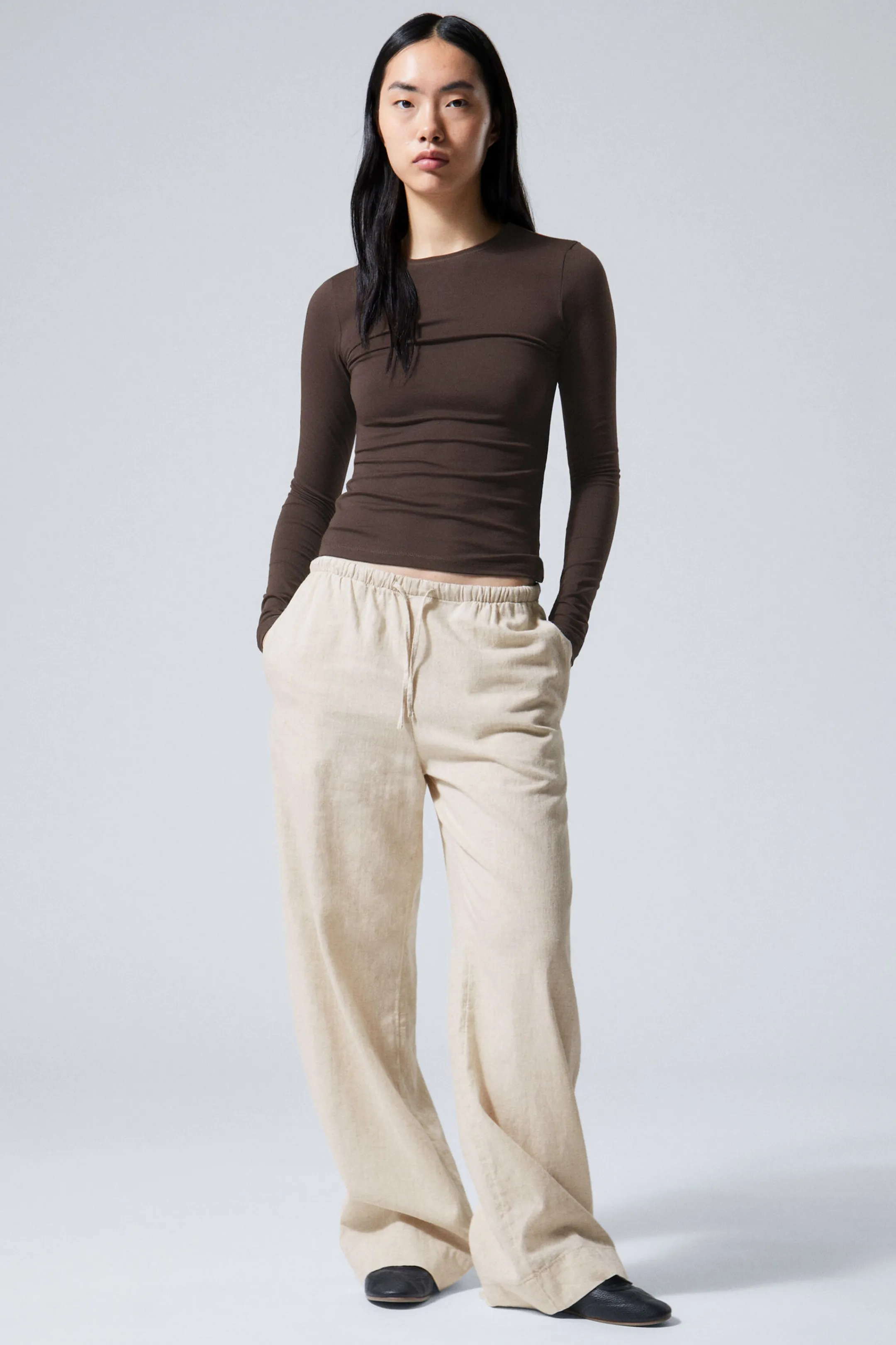 Weekday MIA LINEN MIX TROUSERS>Women Trousers