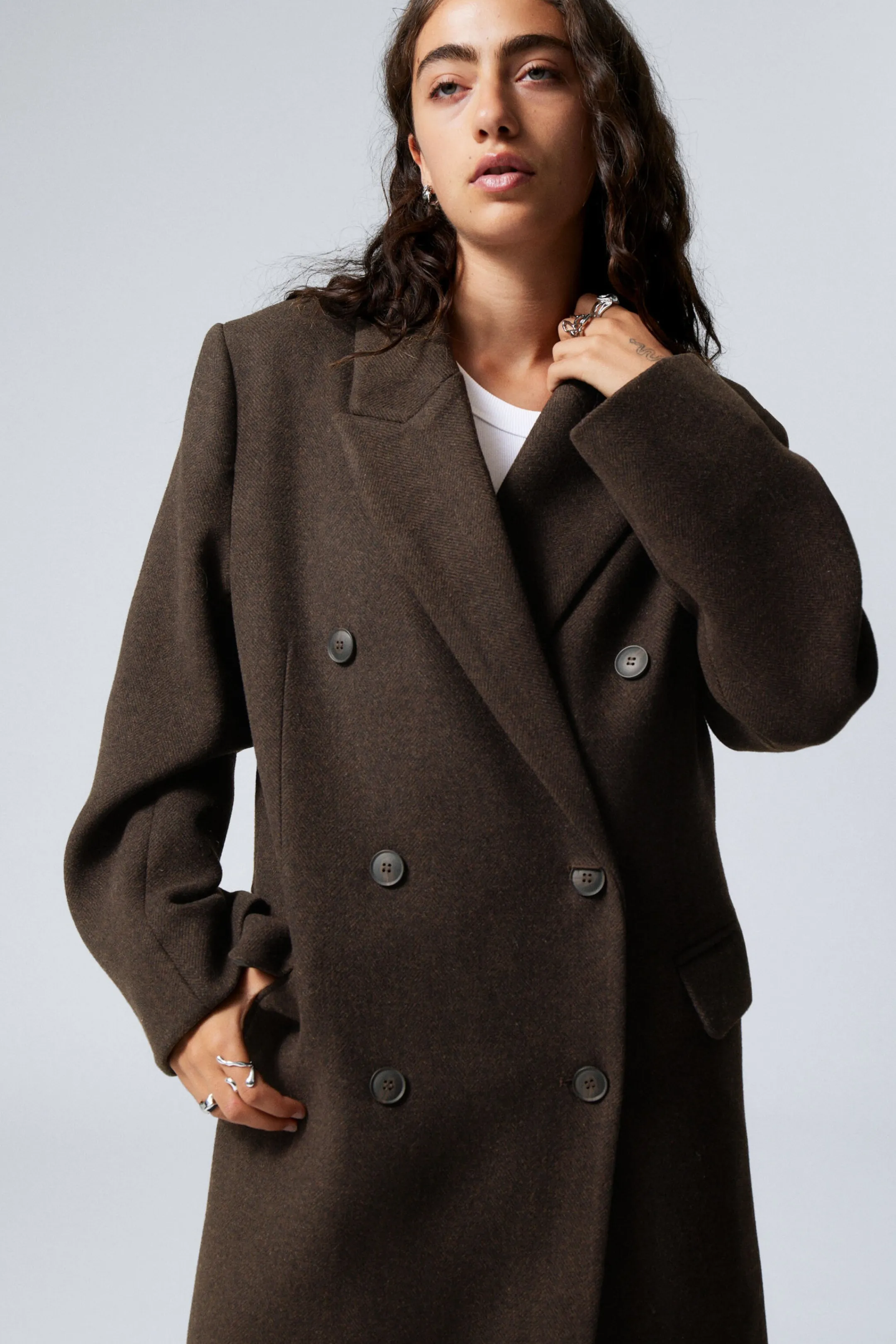 Weekday OVERSIZED DOUBLE-BREASTED WOOL-BLEND COAT>Women Jackets & Coats