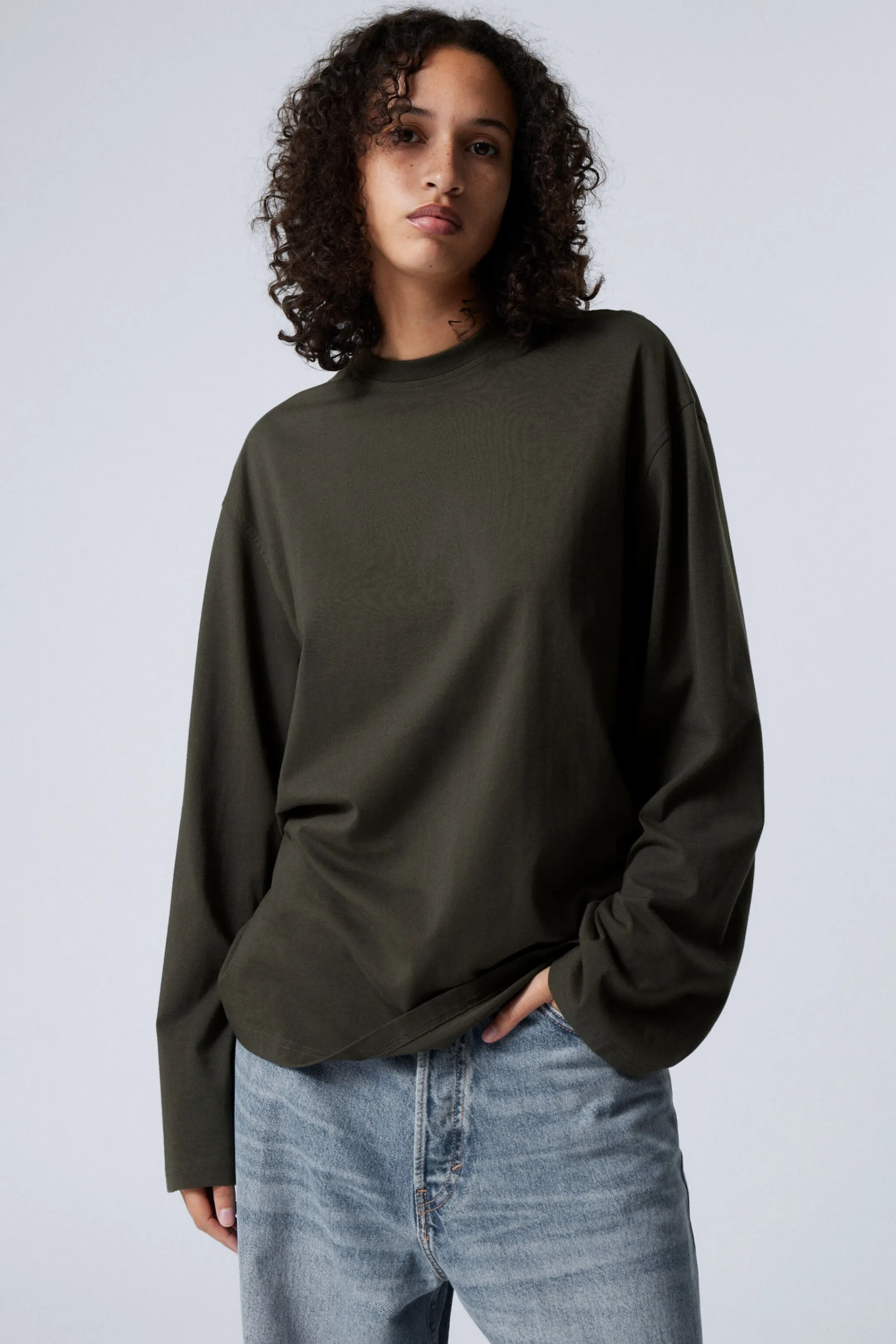 Weekday OVERSIZED LONG SLEEVE T-SHIRT>Women Basics | Tops