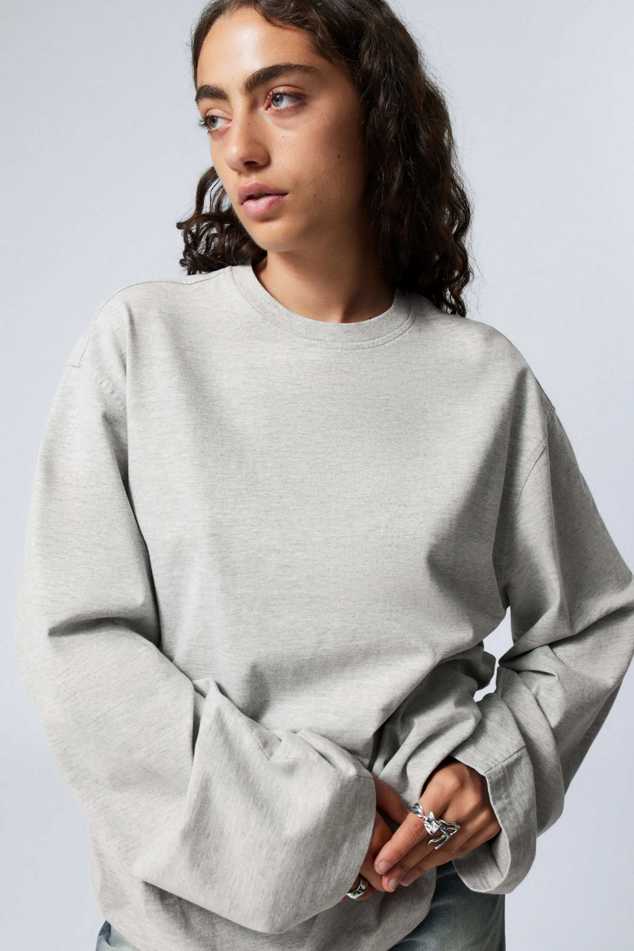 Weekday OVERSIZED LONG SLEEVE T-SHIRT>Women Basics | Tops