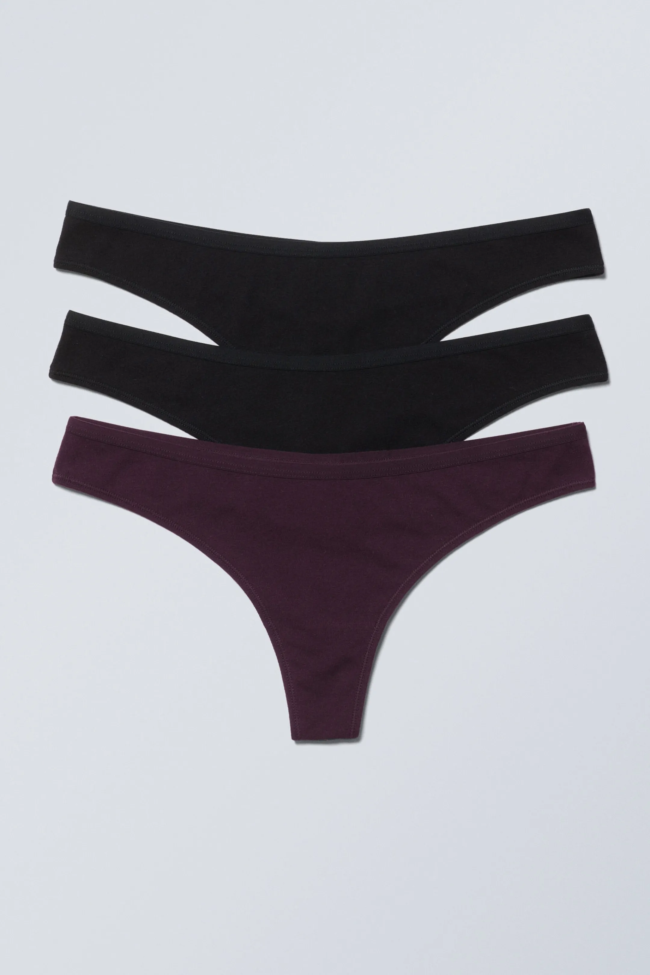 Weekday 3-PACK LOW WAIST COTTON THONGS>Women Underwear