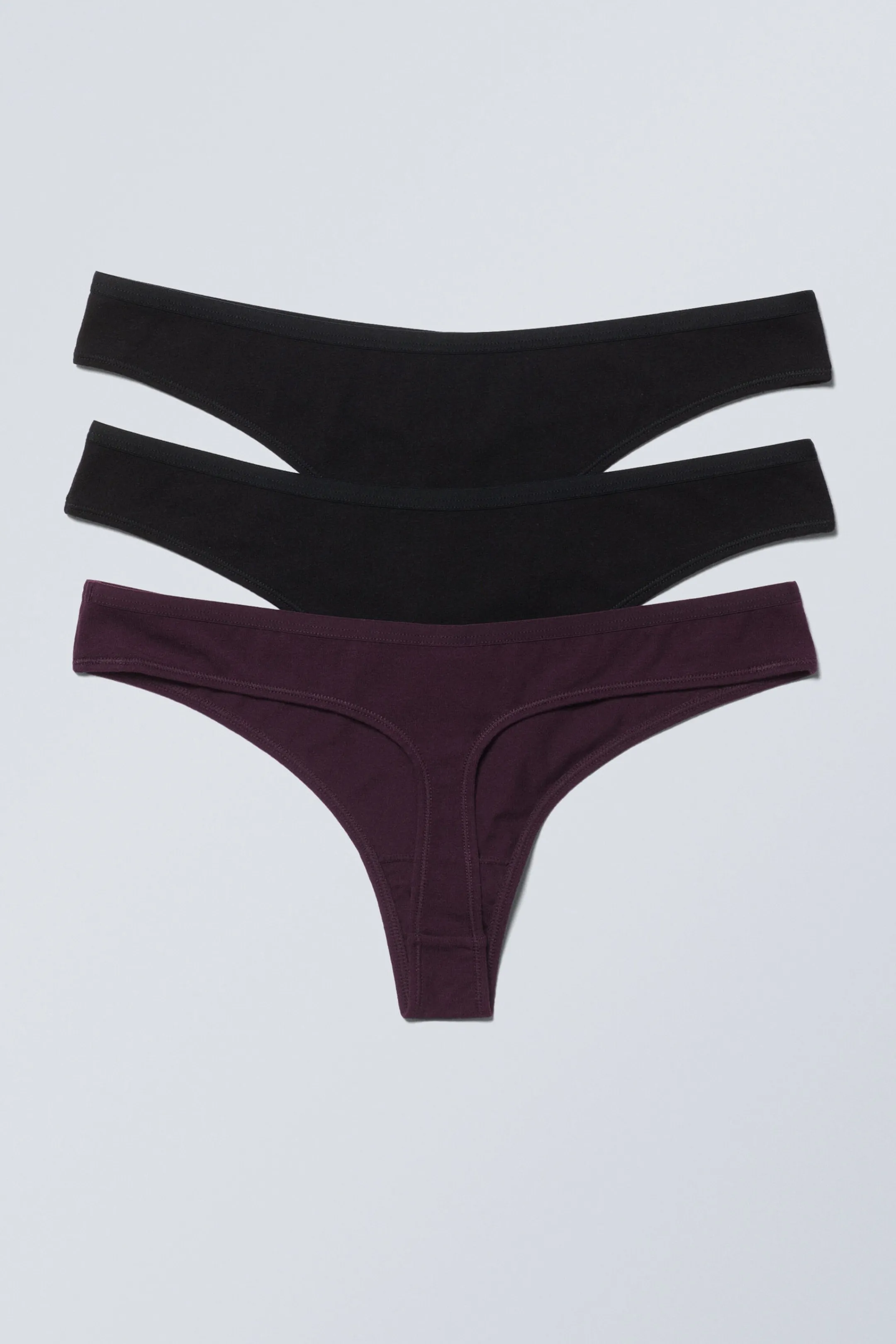 Weekday 3-PACK LOW WAIST COTTON THONGS>Women Underwear