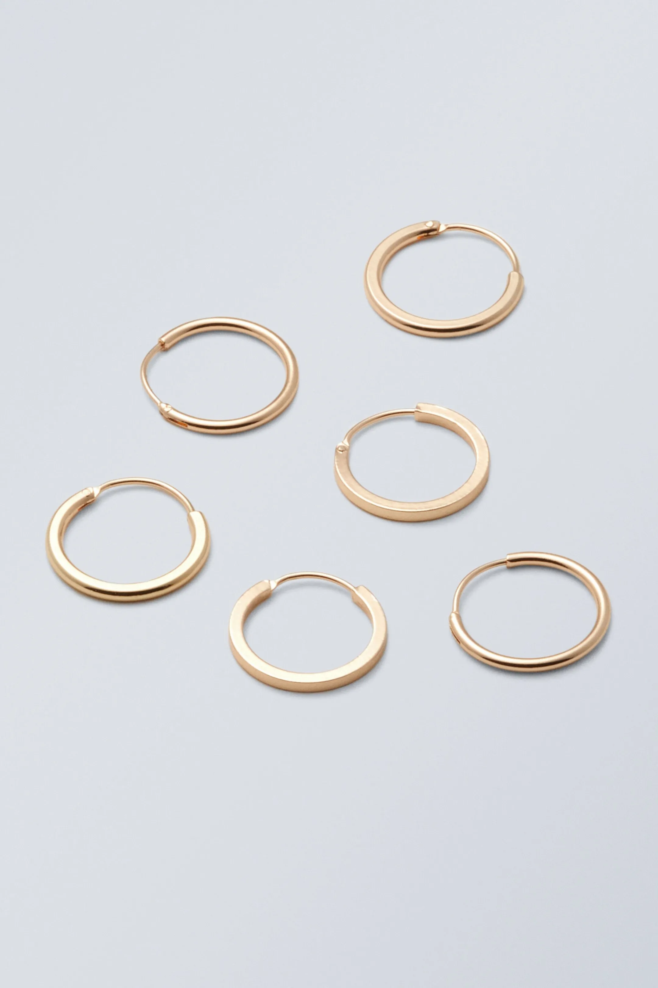 Weekday 3-PACK MINIMAL HOOP EARRINGS>Women Jewellery