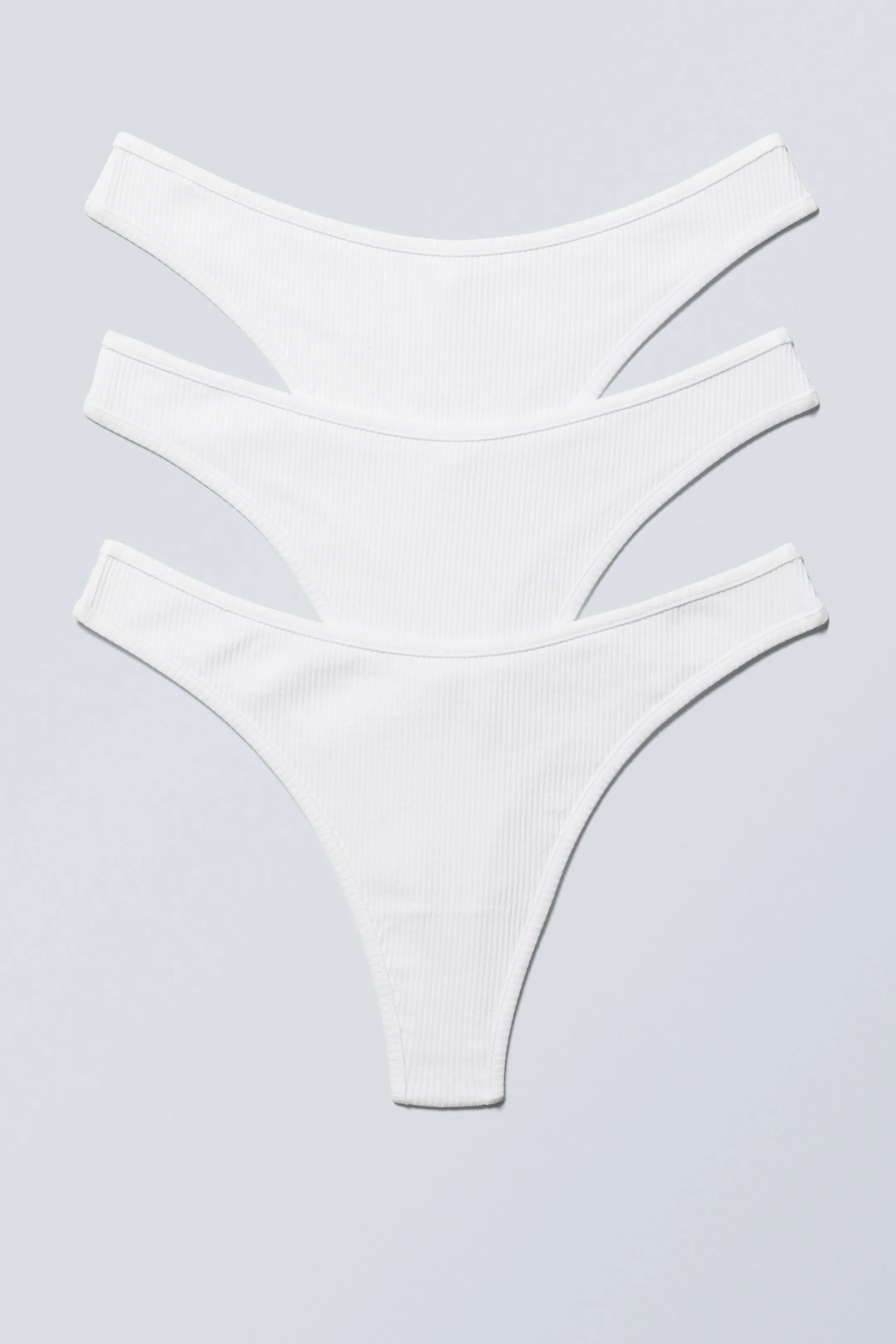 Weekday 3-PACK RIB COTTON THONGS>Women Underwear