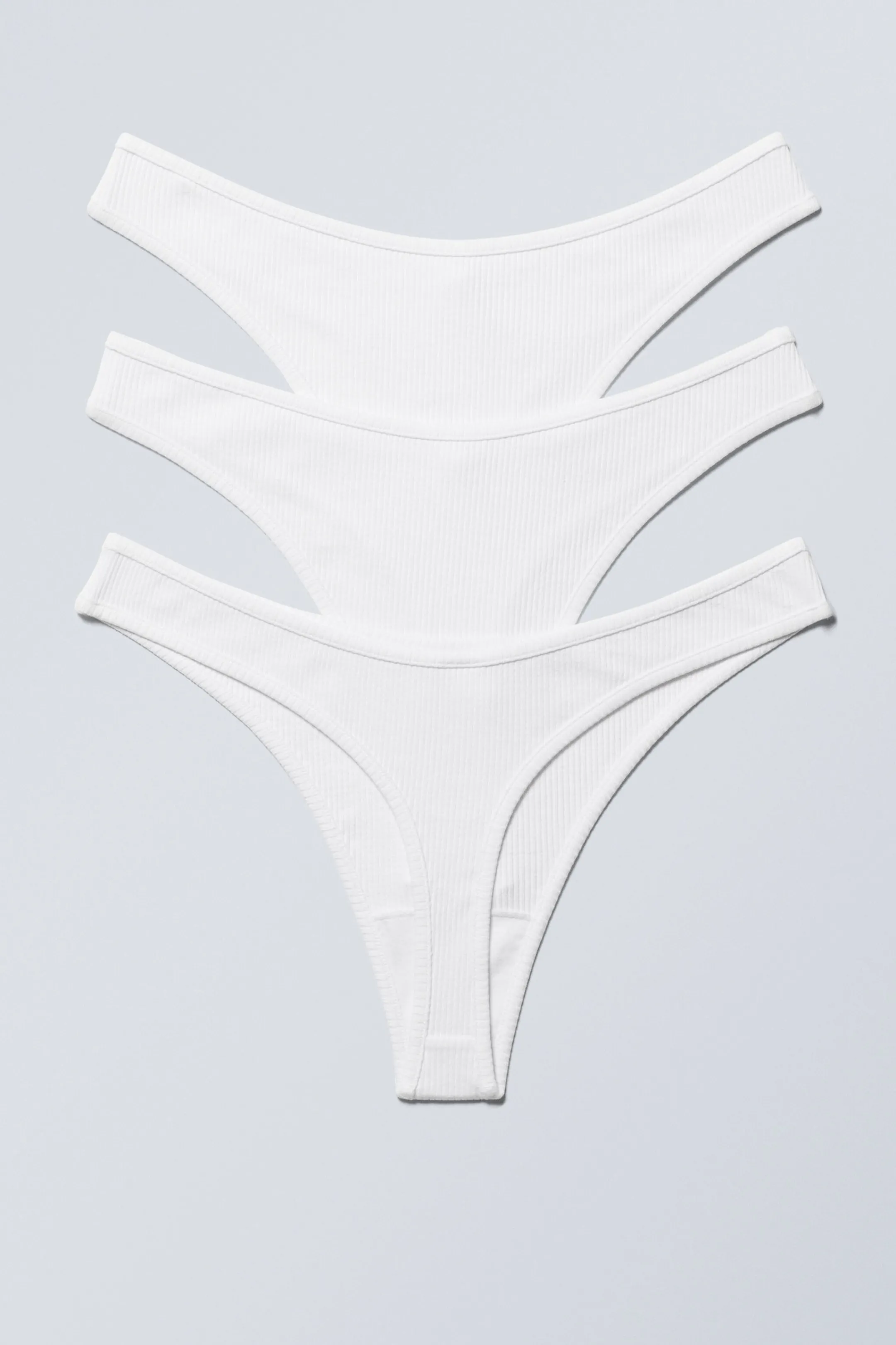 Weekday 3-PACK RIB COTTON THONGS>Women Underwear