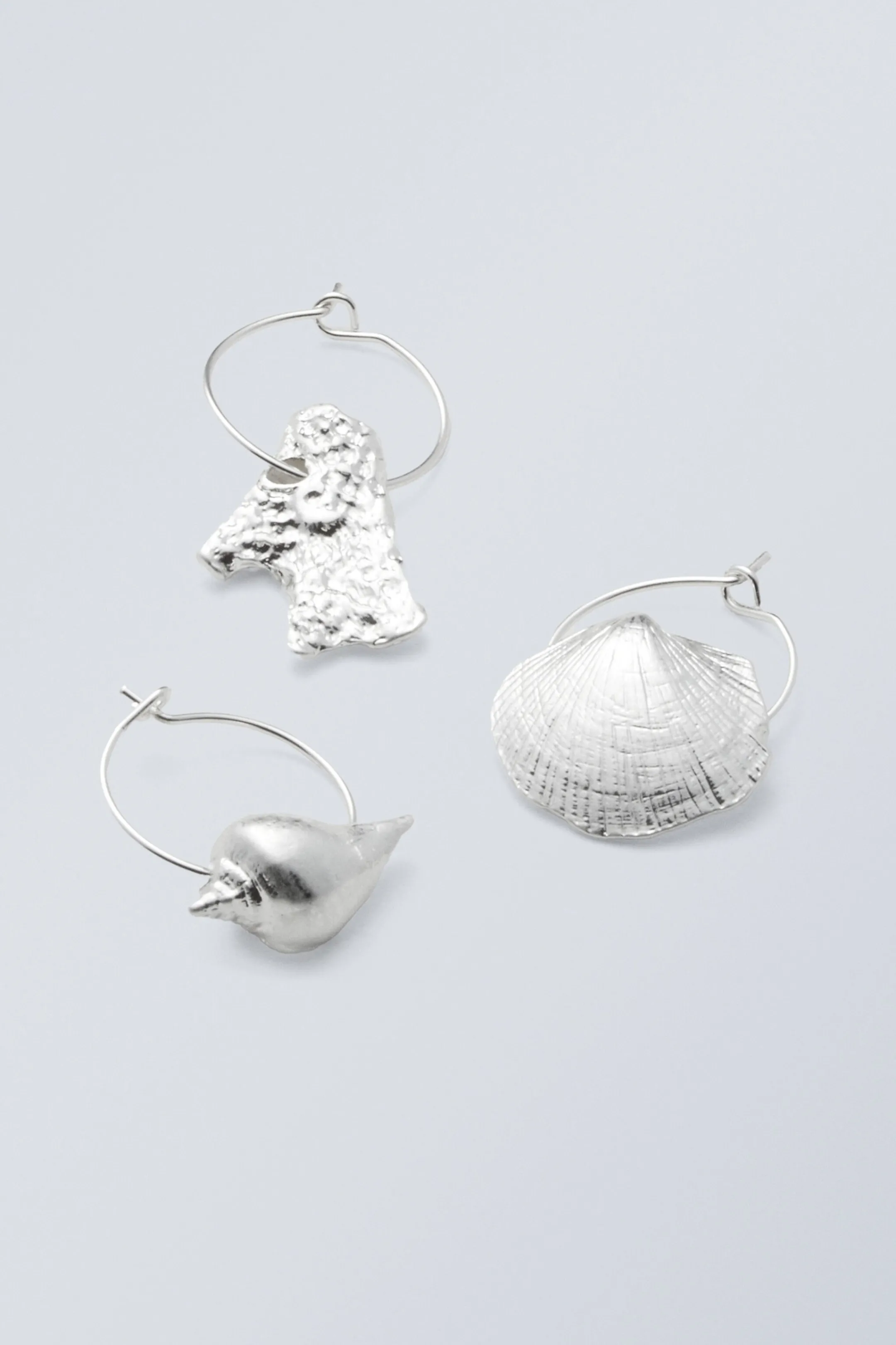 Weekday 3-PACK SHELL HOOPS>Women Jewellery