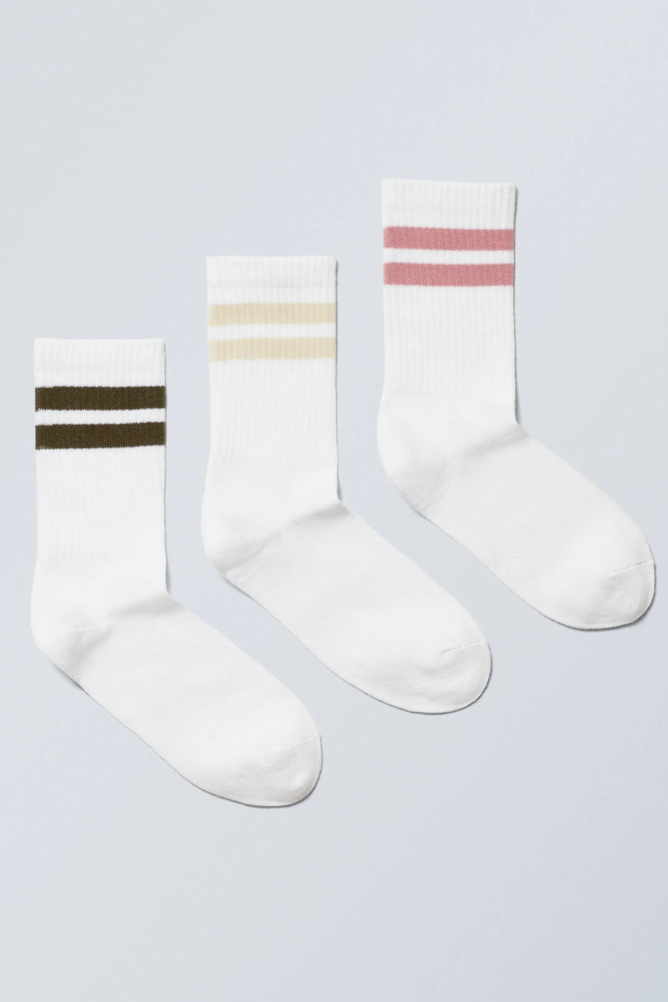 Weekday 3-PACK STRIPED CREW SOCKS>Women Socks