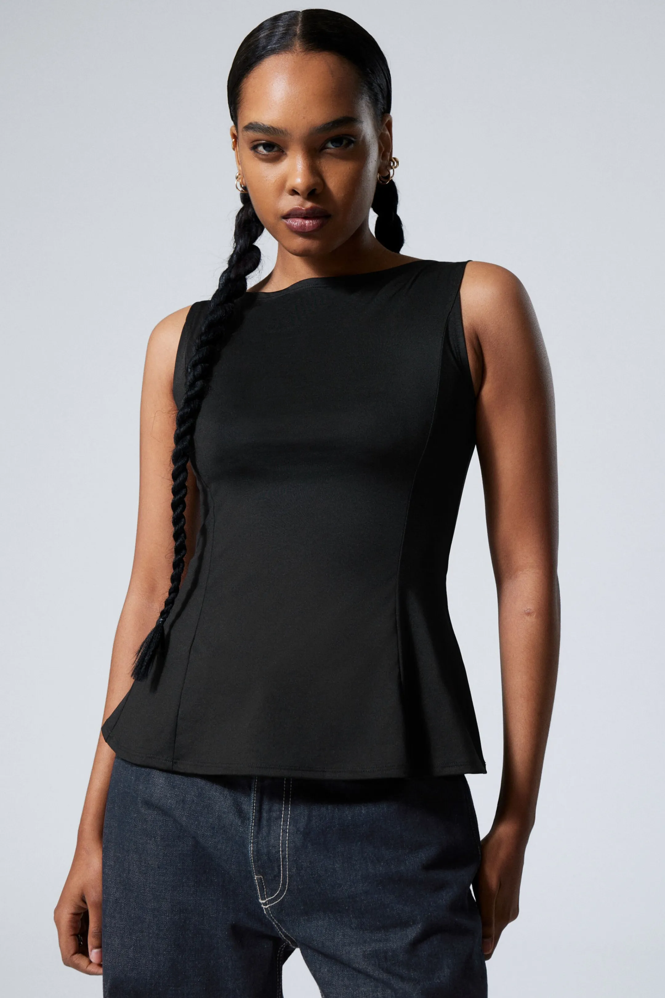 Weekday PEPLUM BOAT-NECK TOP>Women Tops