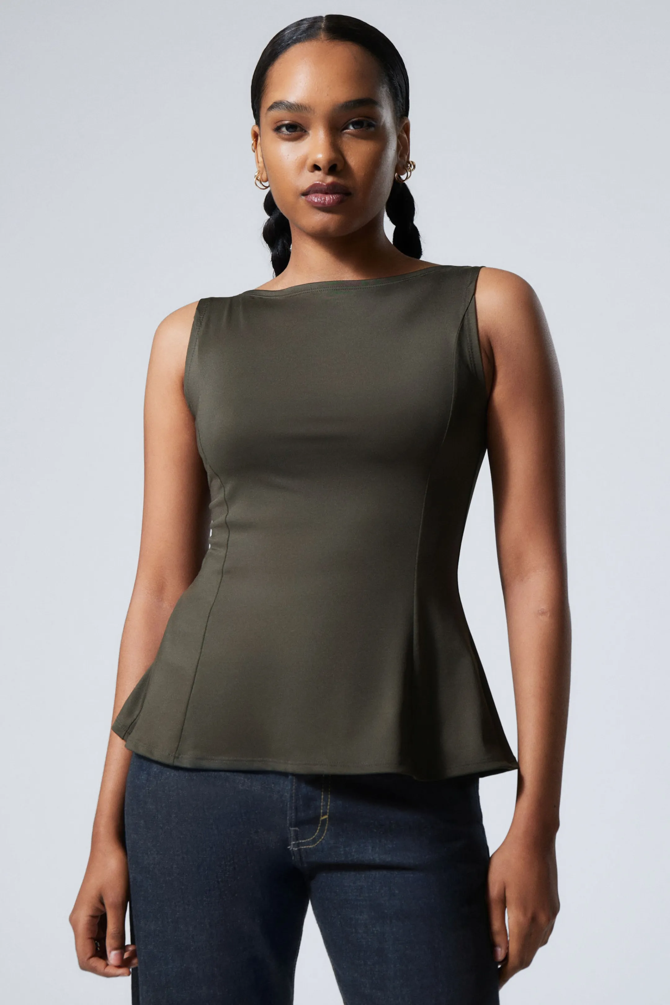 Weekday PEPLUM BOAT-NECK TOP>Women Tops