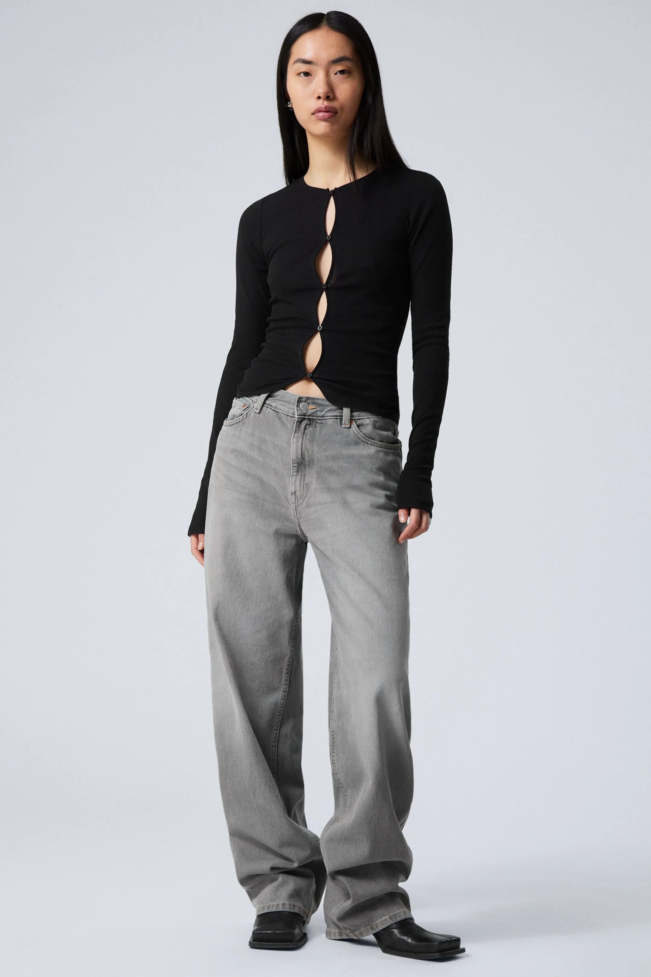 Weekday RAIL MID RISE LOOSE WIDE LEG JEANS>Women Jeans