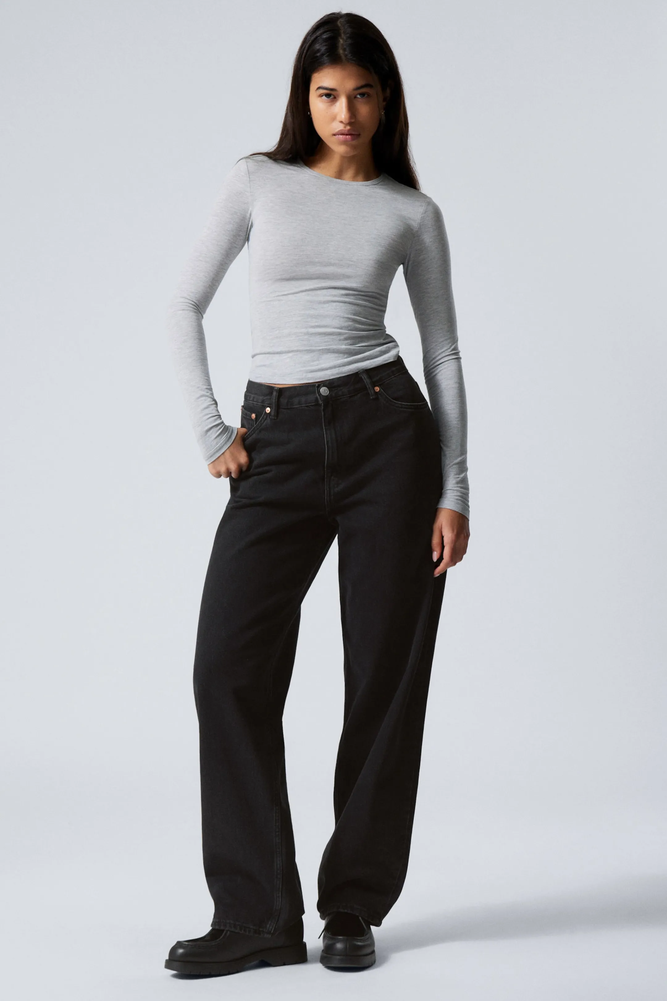 Weekday RAIL MID RISE LOOSE WIDE LEG JEANS>Women Jeans