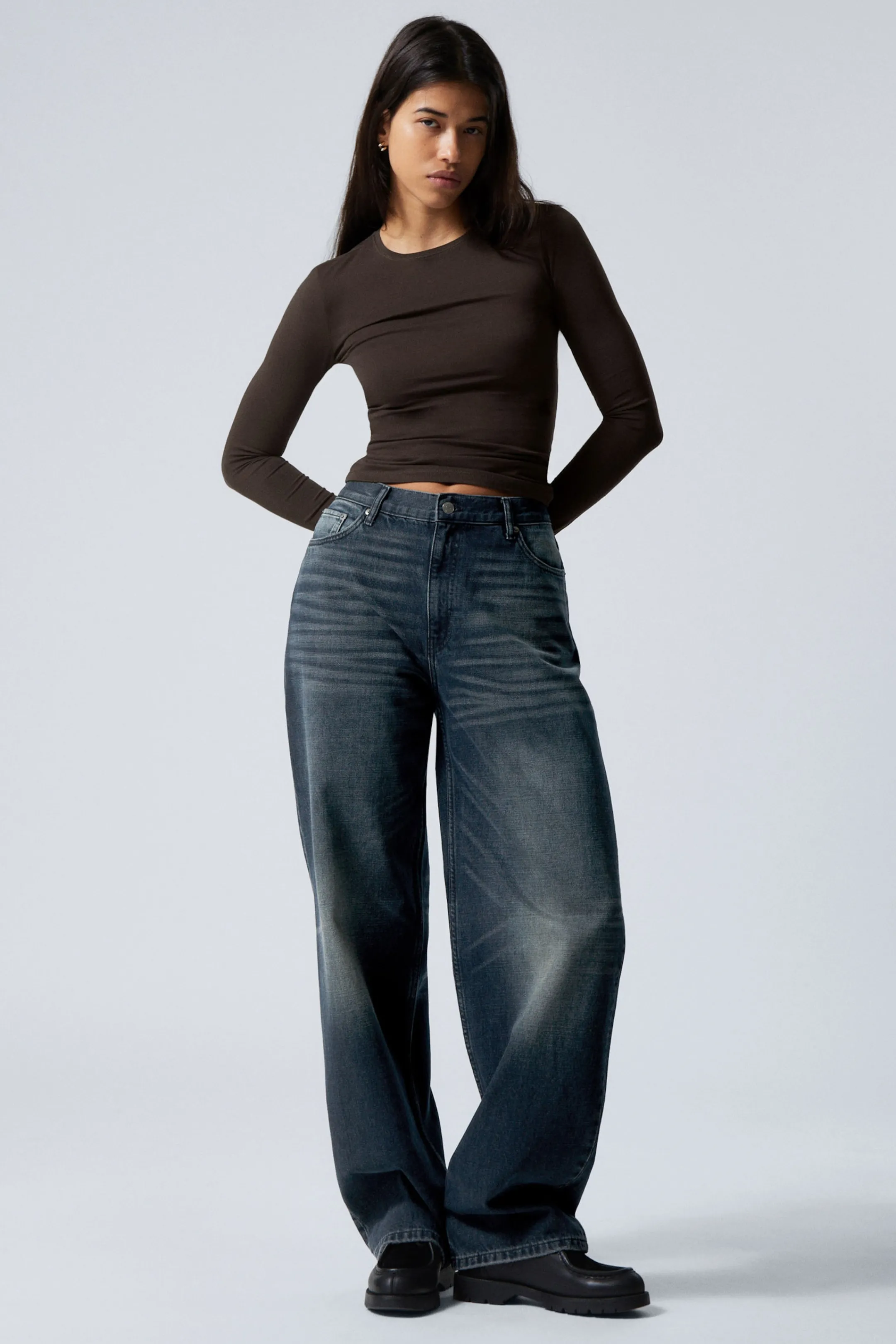 Weekday RAIL MID RISE LOOSE WIDE LEG JEANS>Women Jeans