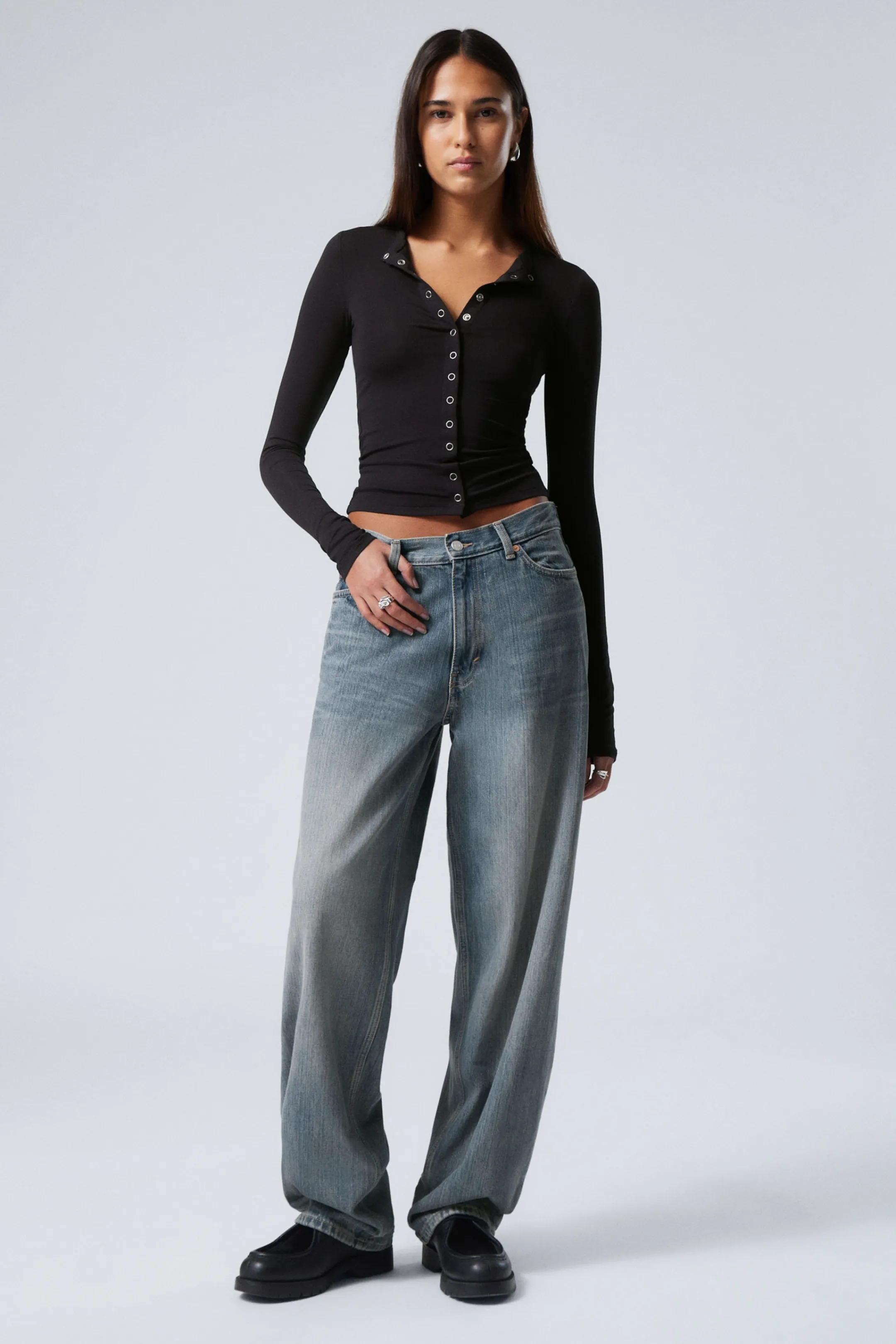 Weekday RAIL MID RISE LOOSE WIDE LEG JEANS>Women Jeans