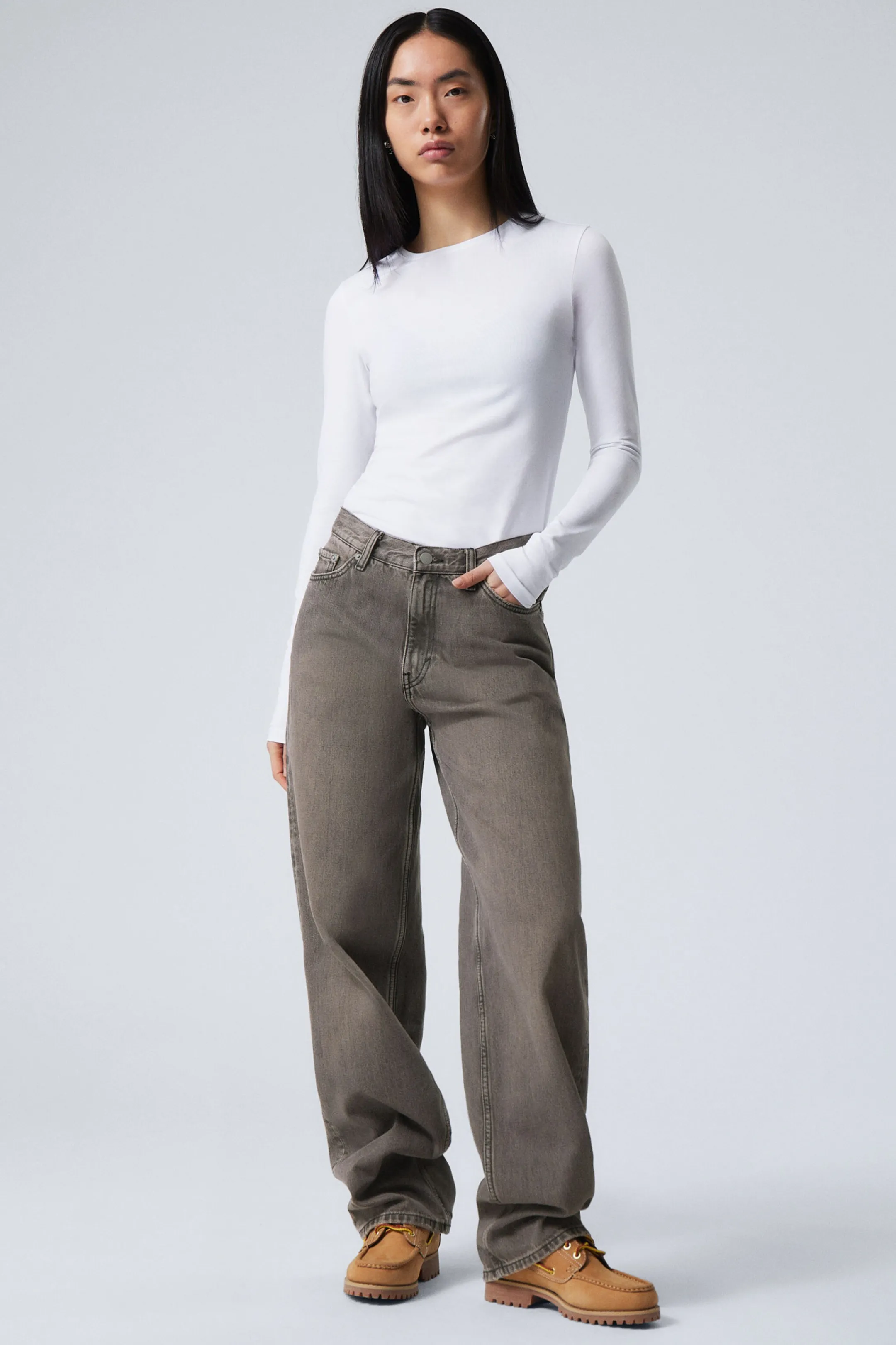 Weekday RAIL MID RISE LOOSE WIDE LEG JEANS>Women Jeans