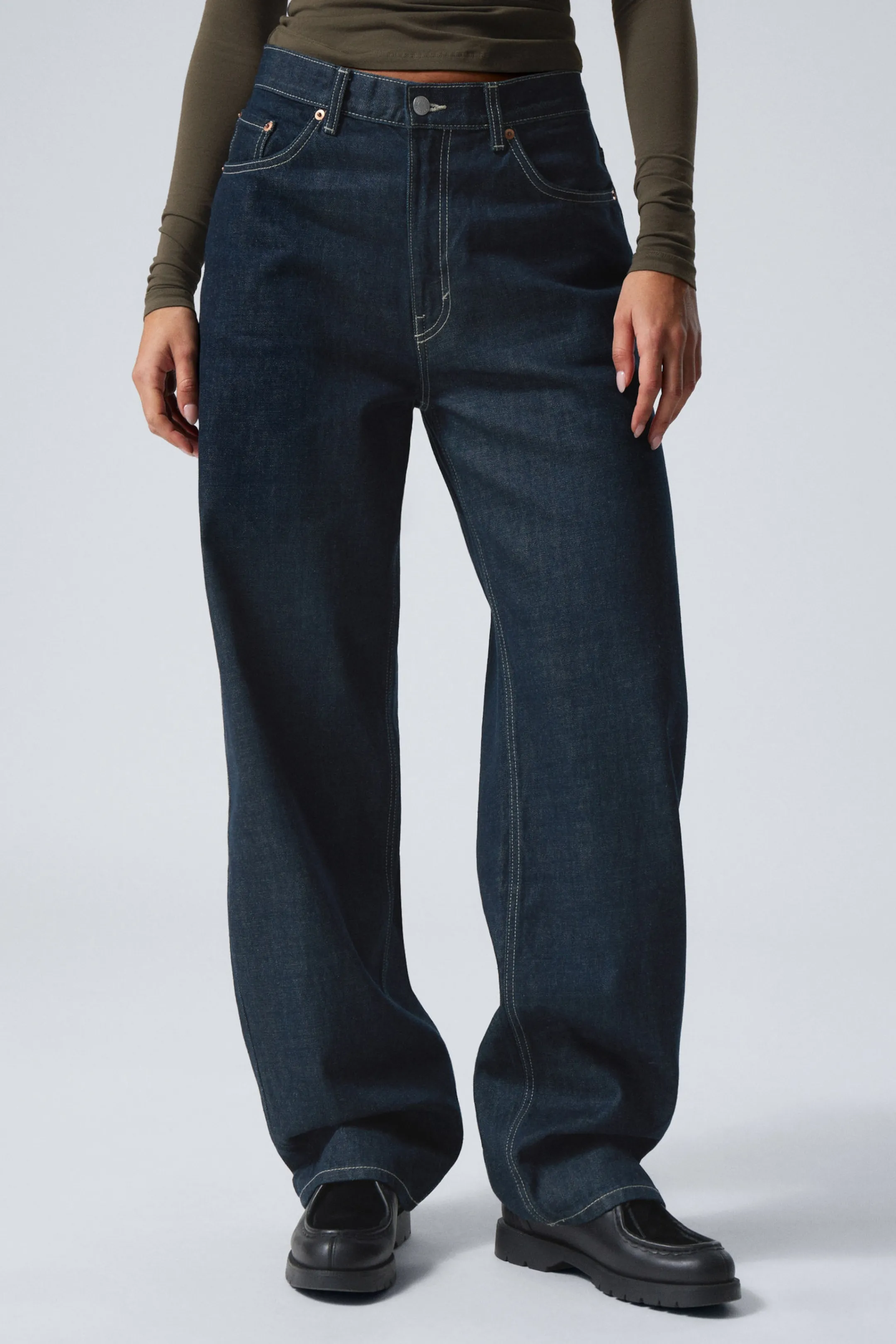 Weekday RAIL MID RISE LOOSE WIDE LEG JEANS>Women Jeans