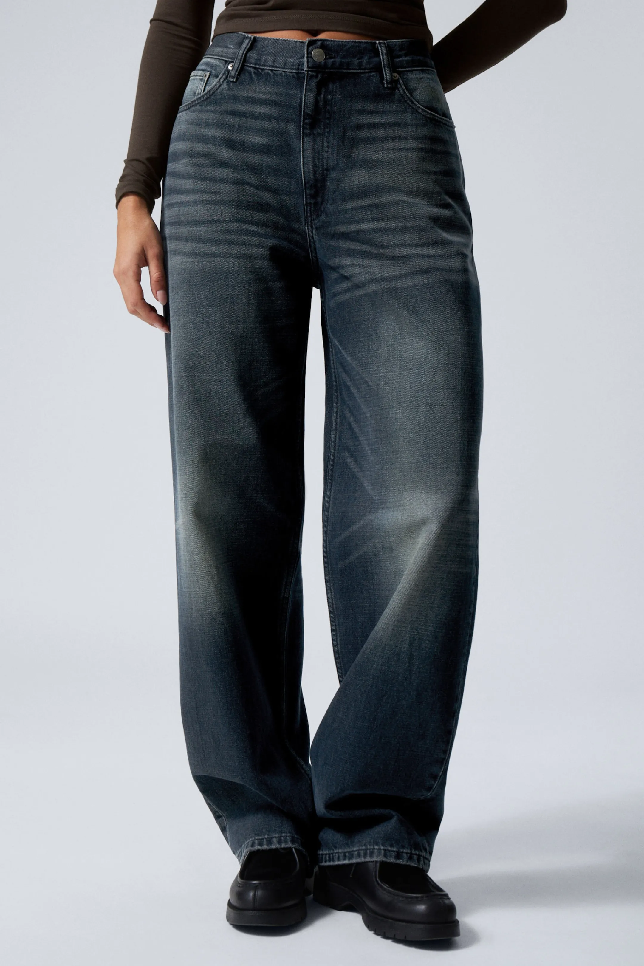 Weekday RAIL MID RISE LOOSE WIDE LEG JEANS>Women Jeans