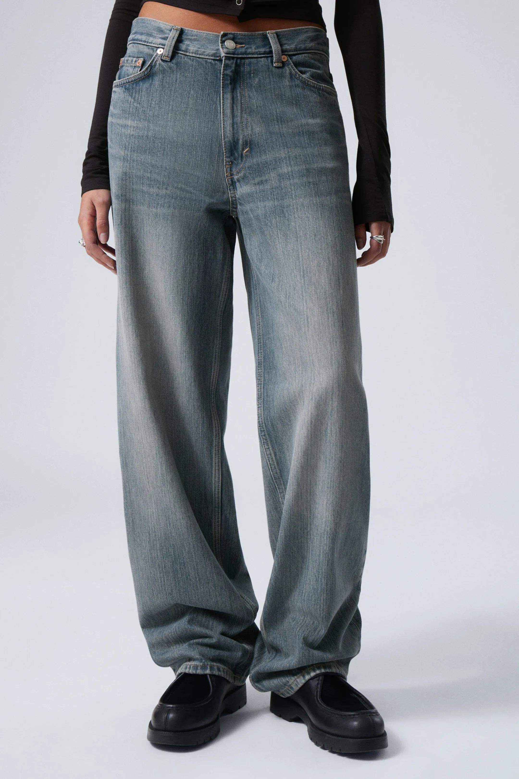 Weekday RAIL MID RISE LOOSE WIDE LEG JEANS>Women Jeans