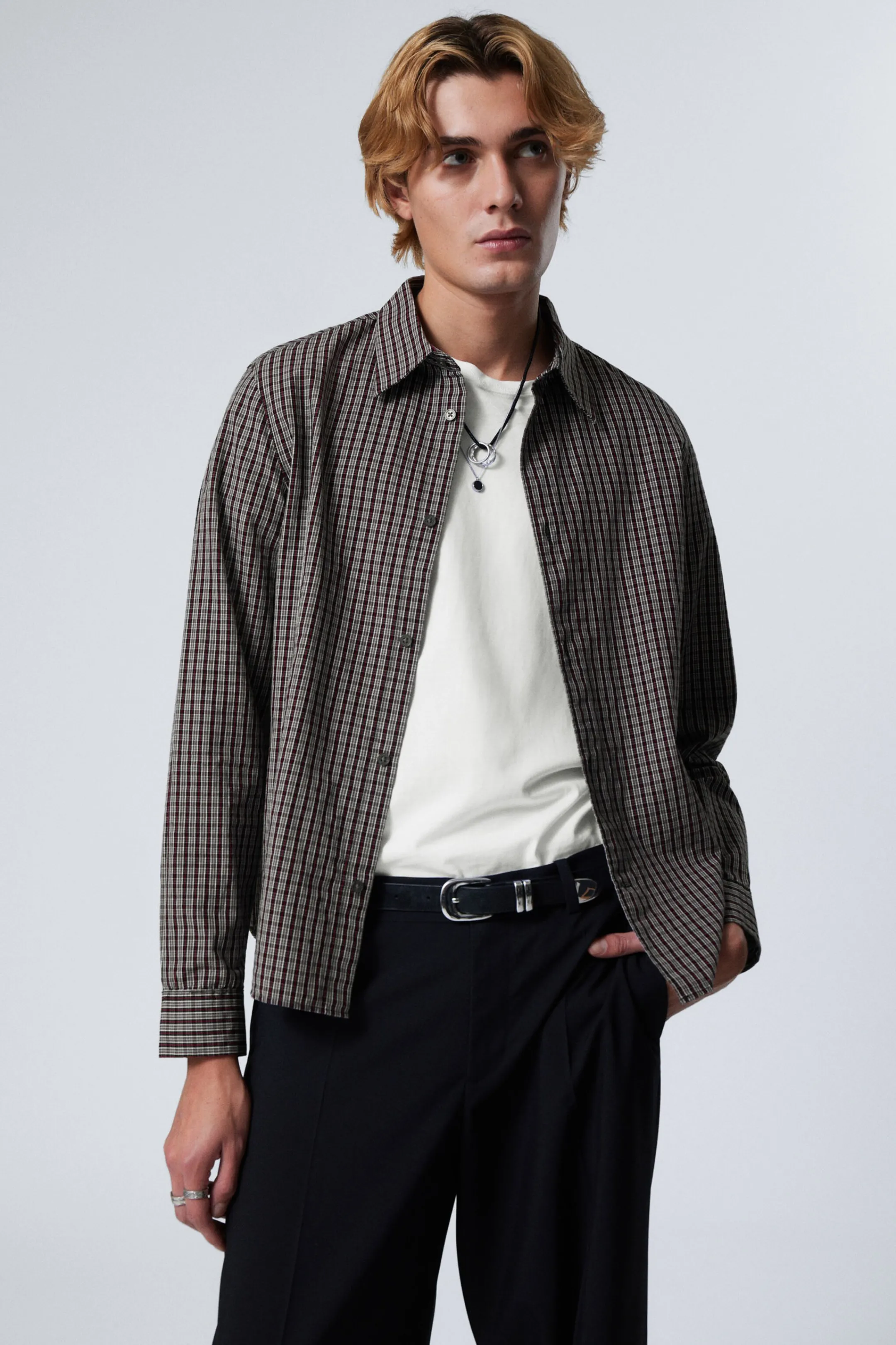 Weekday REGULAR FIT CHECKED COTTON SHIRT> Shirts