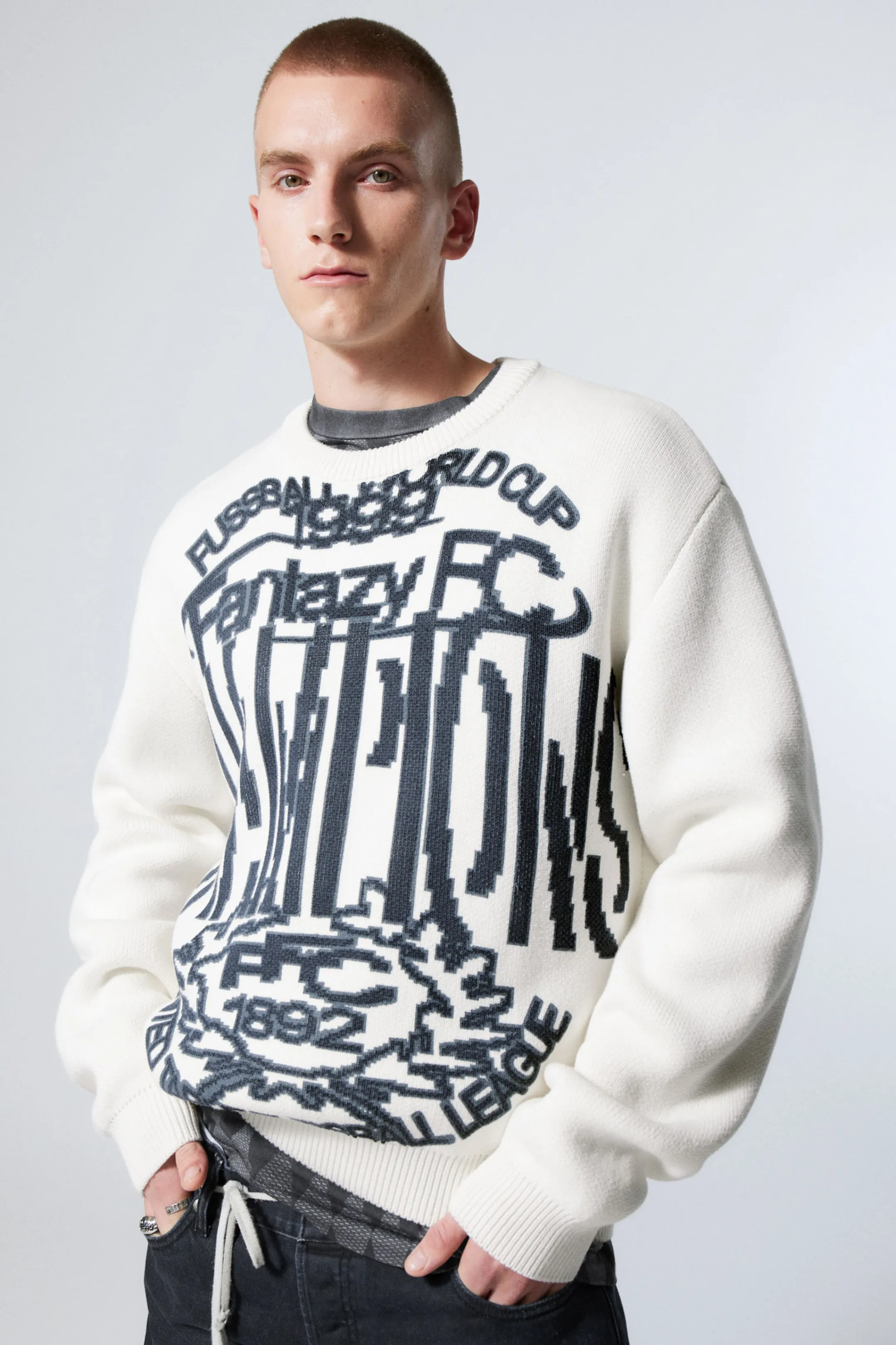 Weekday REGULAR JACQUARD KNITTED GRAPHIC SWEATER> Graphics | Sweatshirts