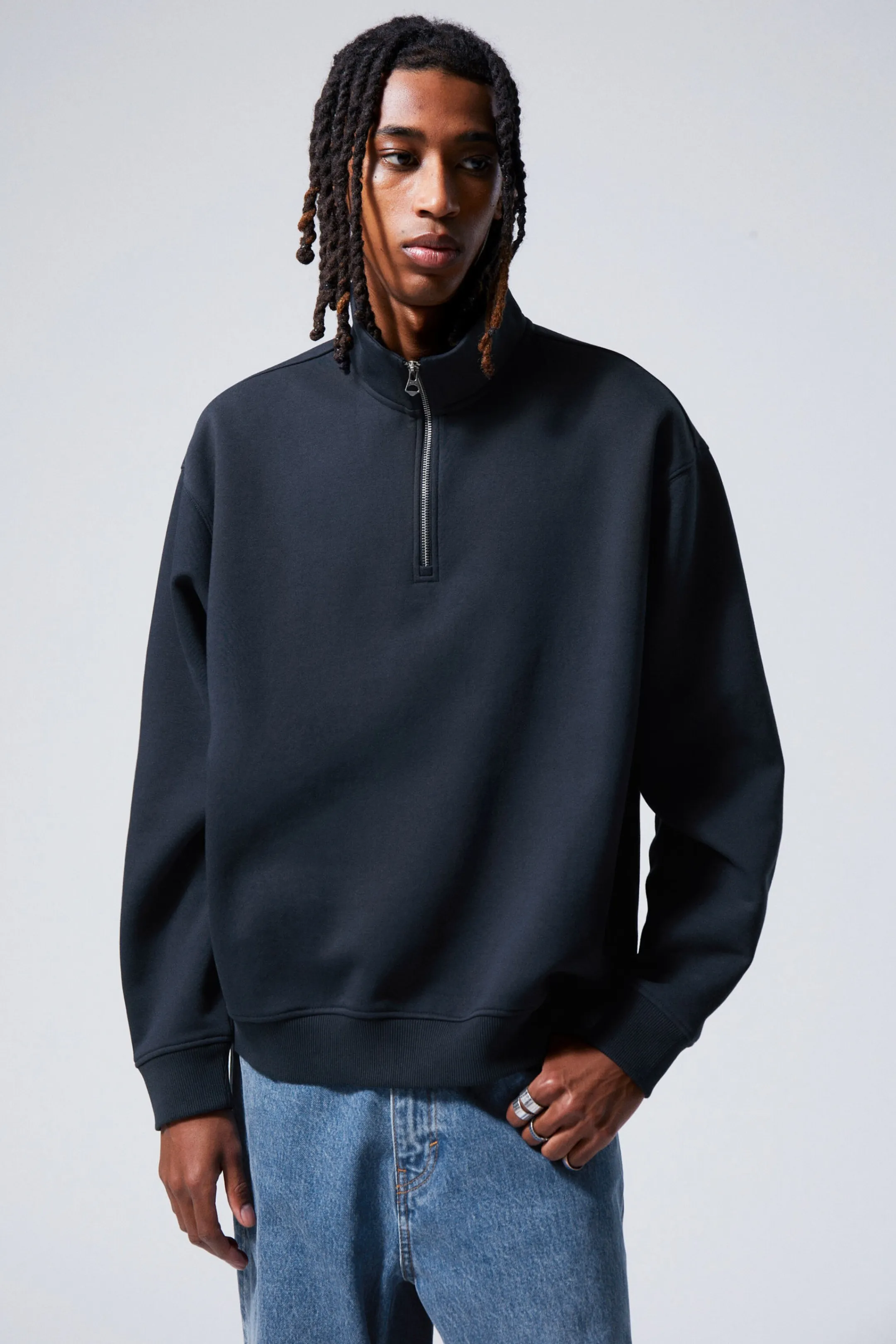 Weekday RELAXED HEAVY HALF ZIP SWEATER> Sweatshirts | Basics