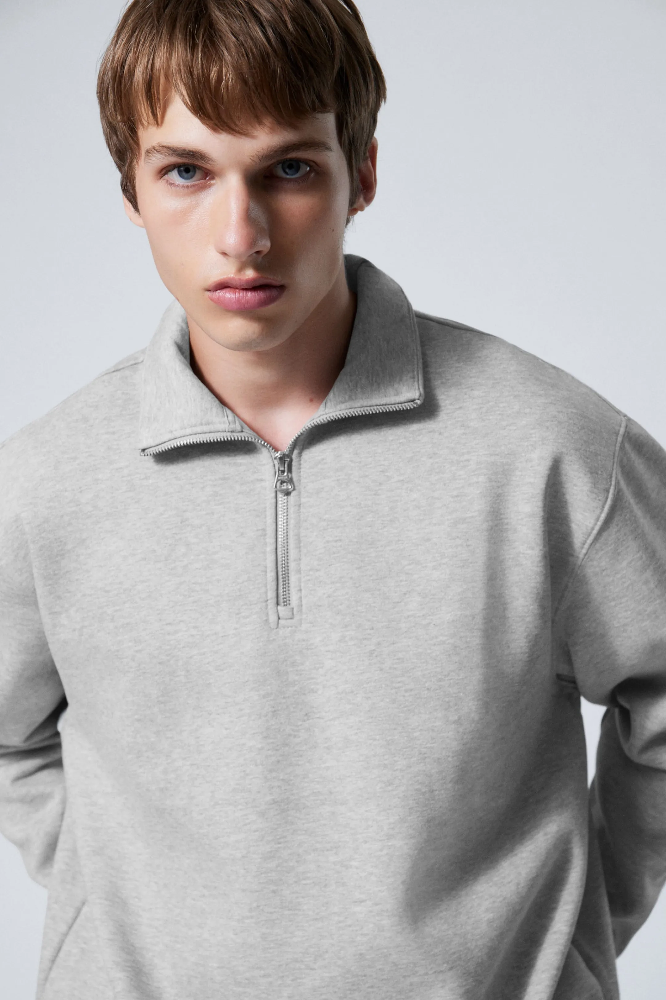 Weekday RELAXED HEAVY HALF ZIP SWEATER> Sweatshirts | Basics