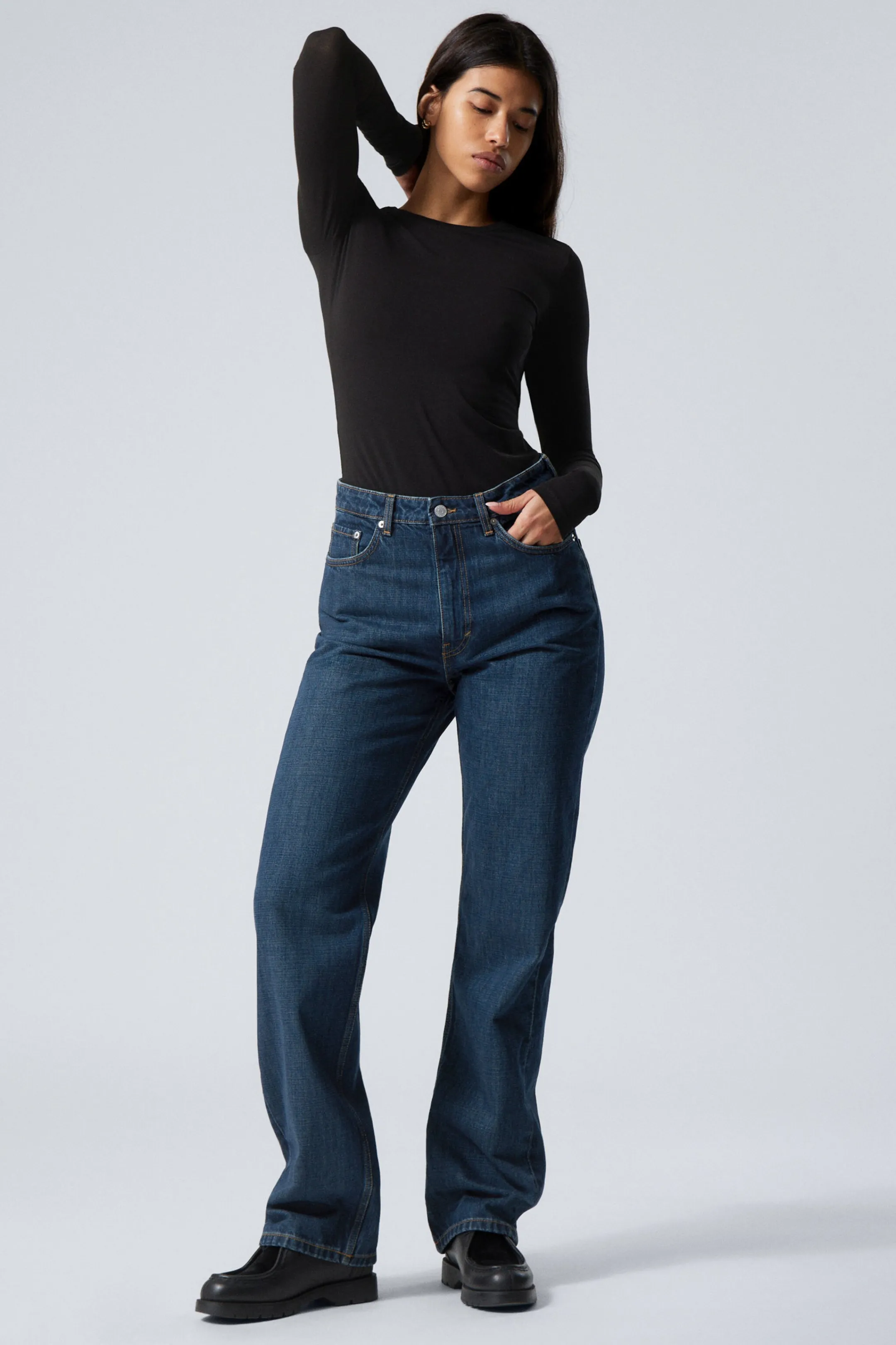 Weekday ROWE SUPER HIGH WAISTED REGULAR STRAIGHT LEG JEANS>Women Jeans