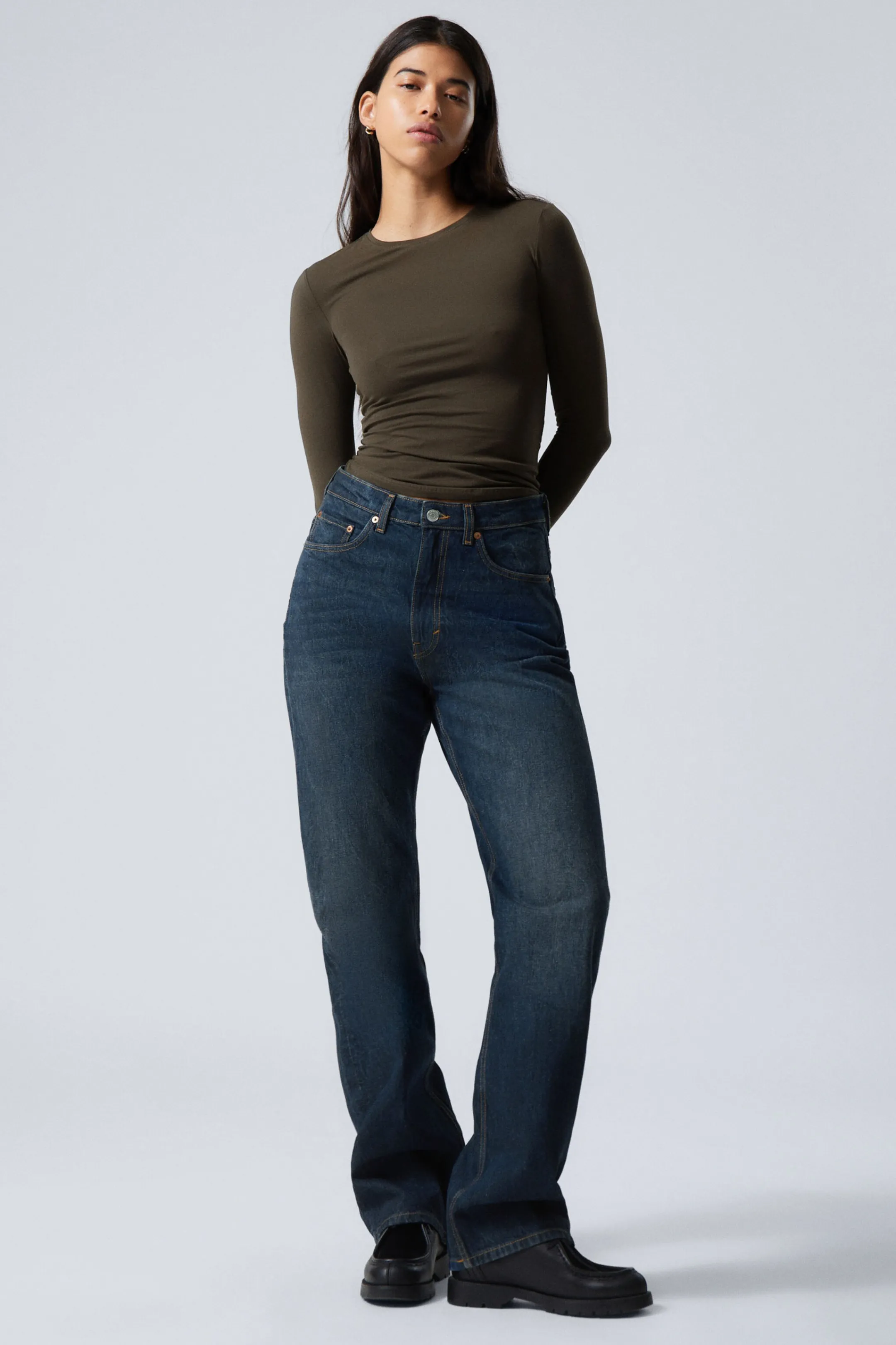 Weekday ROWE SUPER HIGH WAISTED REGULAR STRAIGHT LEG JEANS>Women Jeans