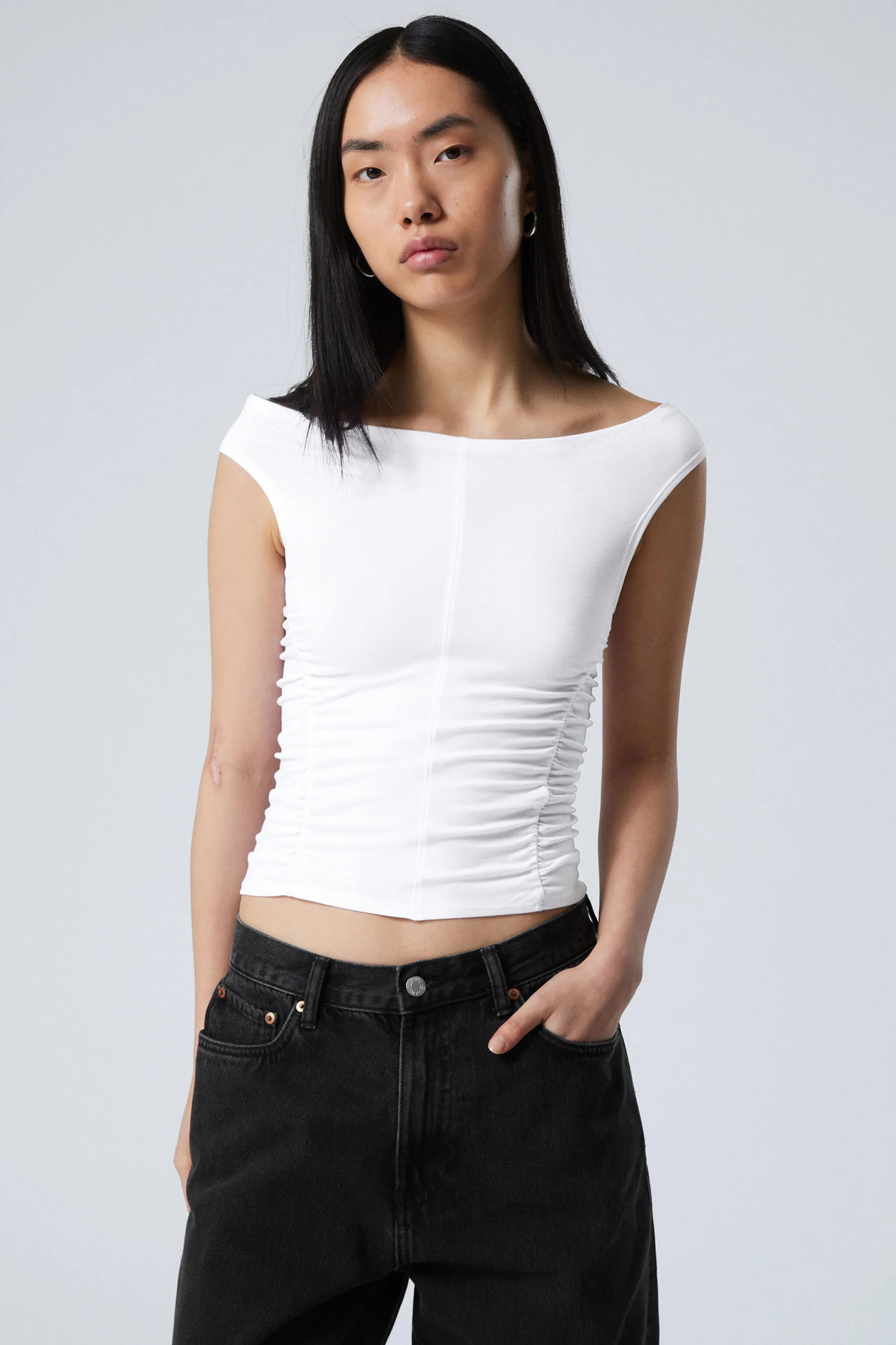 Weekday RUCHED OFF SHOULDER TOP>Women Tops